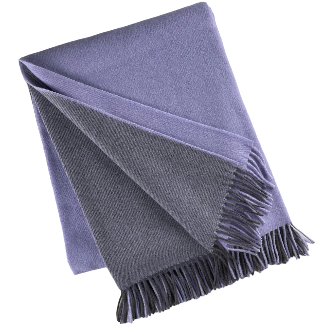 2138 - 100% Wool Two-Tone Throw with Fringe 50"x78"