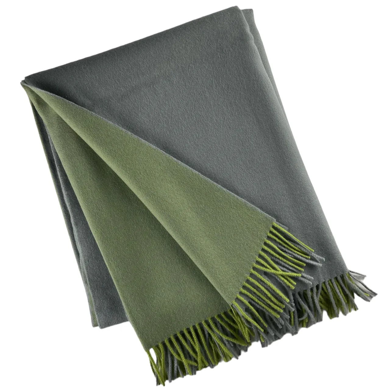 2138 - 100% Wool Two-Tone Throw with Fringe 50"x78"