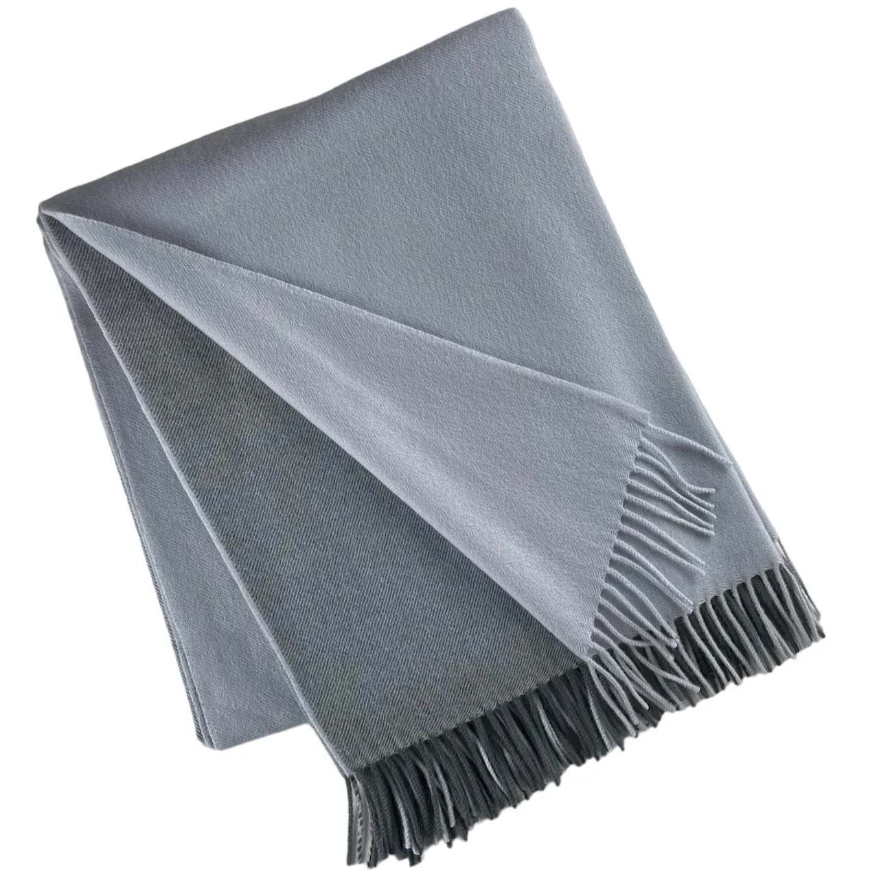 2138 - 100% Wool Two-Tone Throw with Fringe 50"x78"