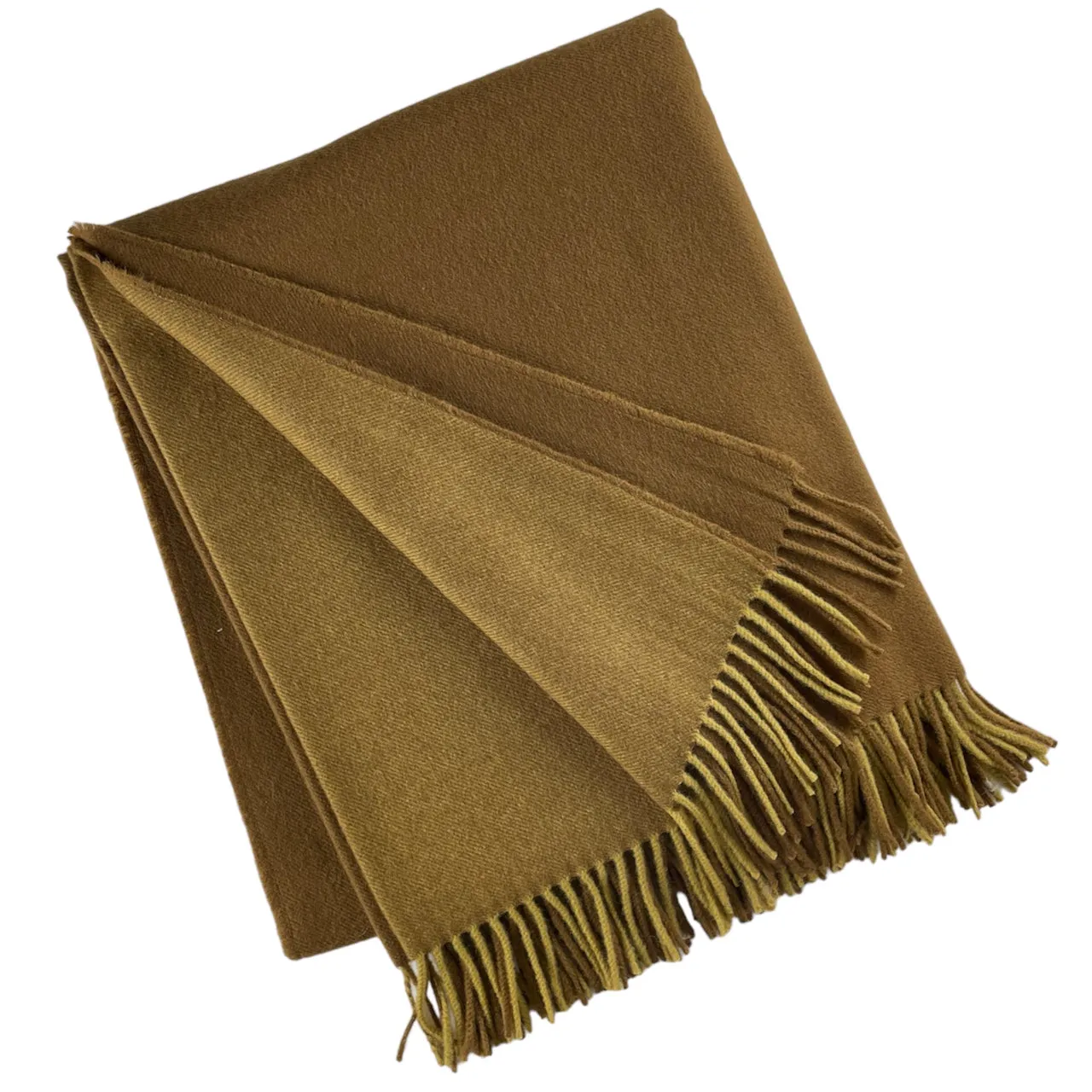 2138 - 100% Wool Two-Tone Throw with Fringe 50"x78"