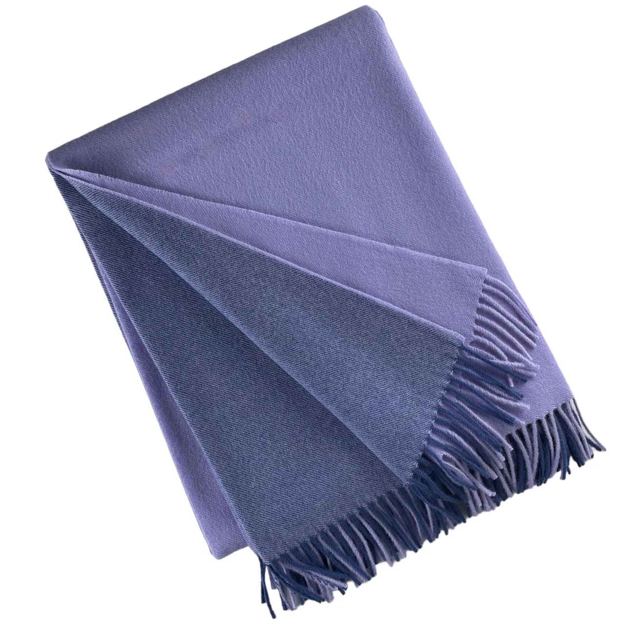 2138 - 100% Wool Two-Tone Throw with Fringe 50"x78"