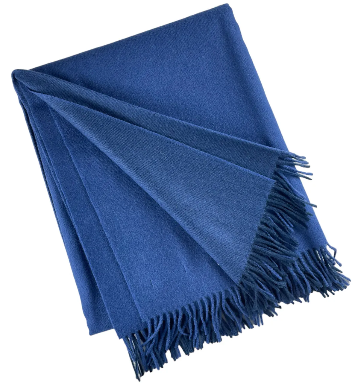 2138 - 100% Wool Two-Tone Throw with Fringe 50"x78"