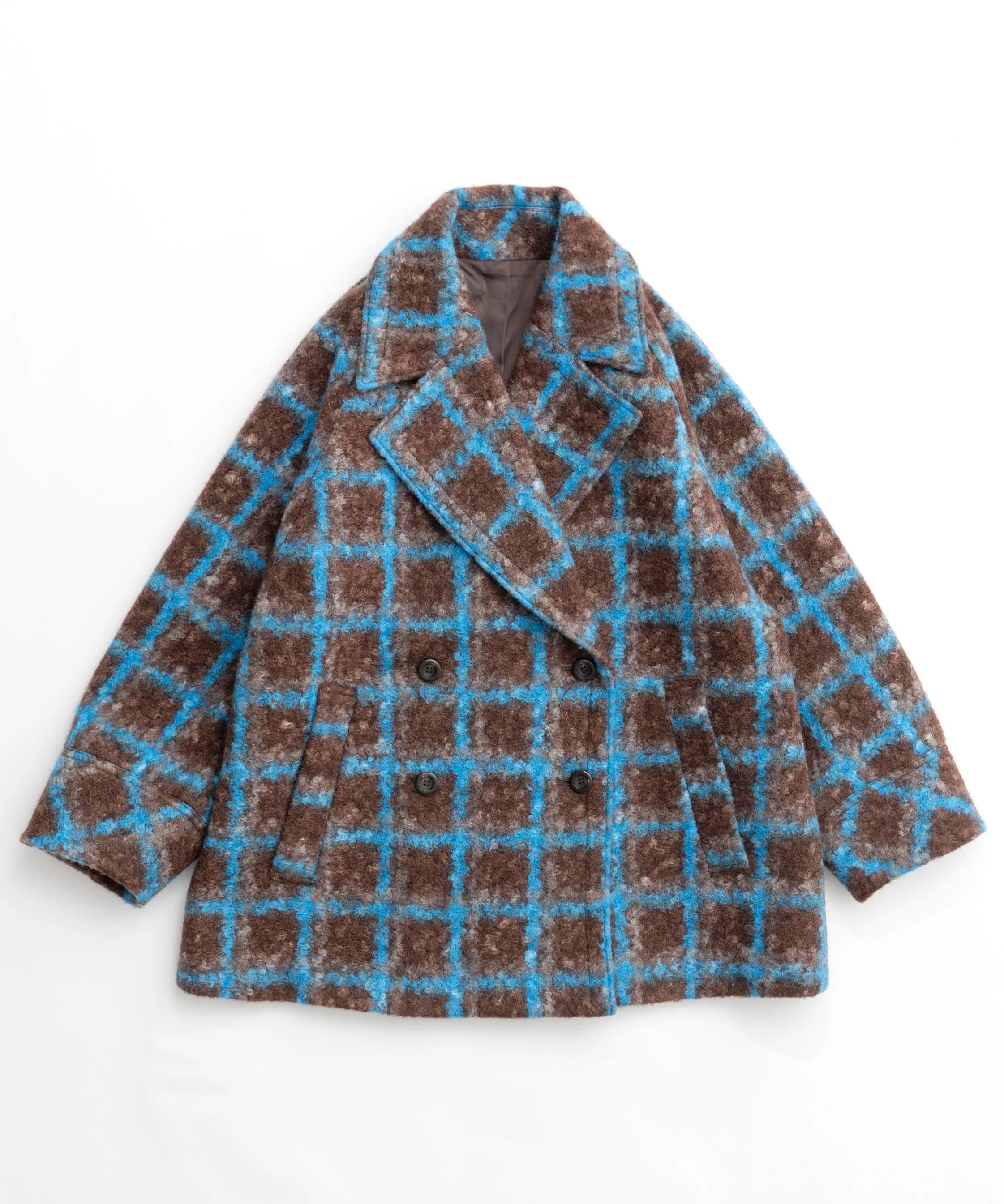 【24WINTER PRE-ORDER】Checkered Over Silhouette Middle Coat
