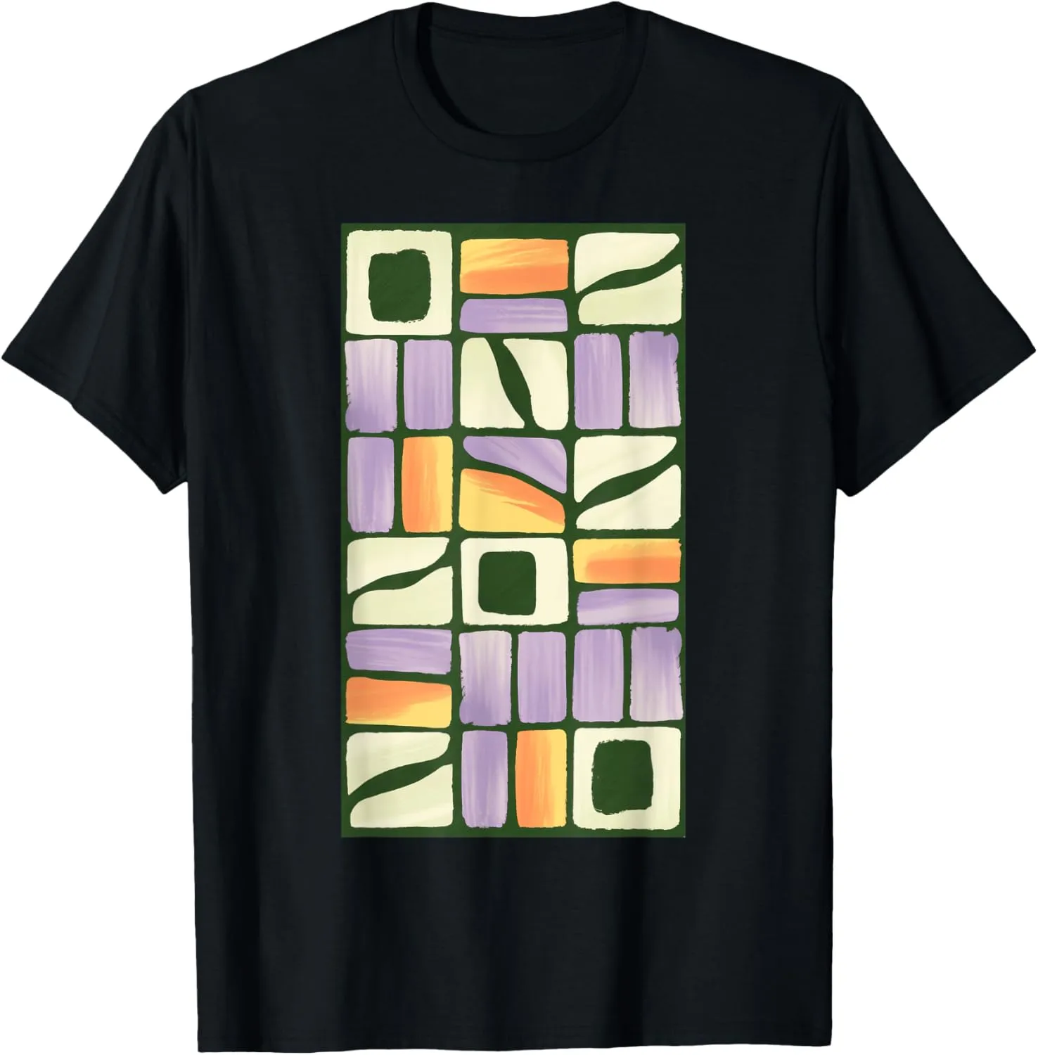 Abstract Art Geometric Pattern Color Block T-Shirt