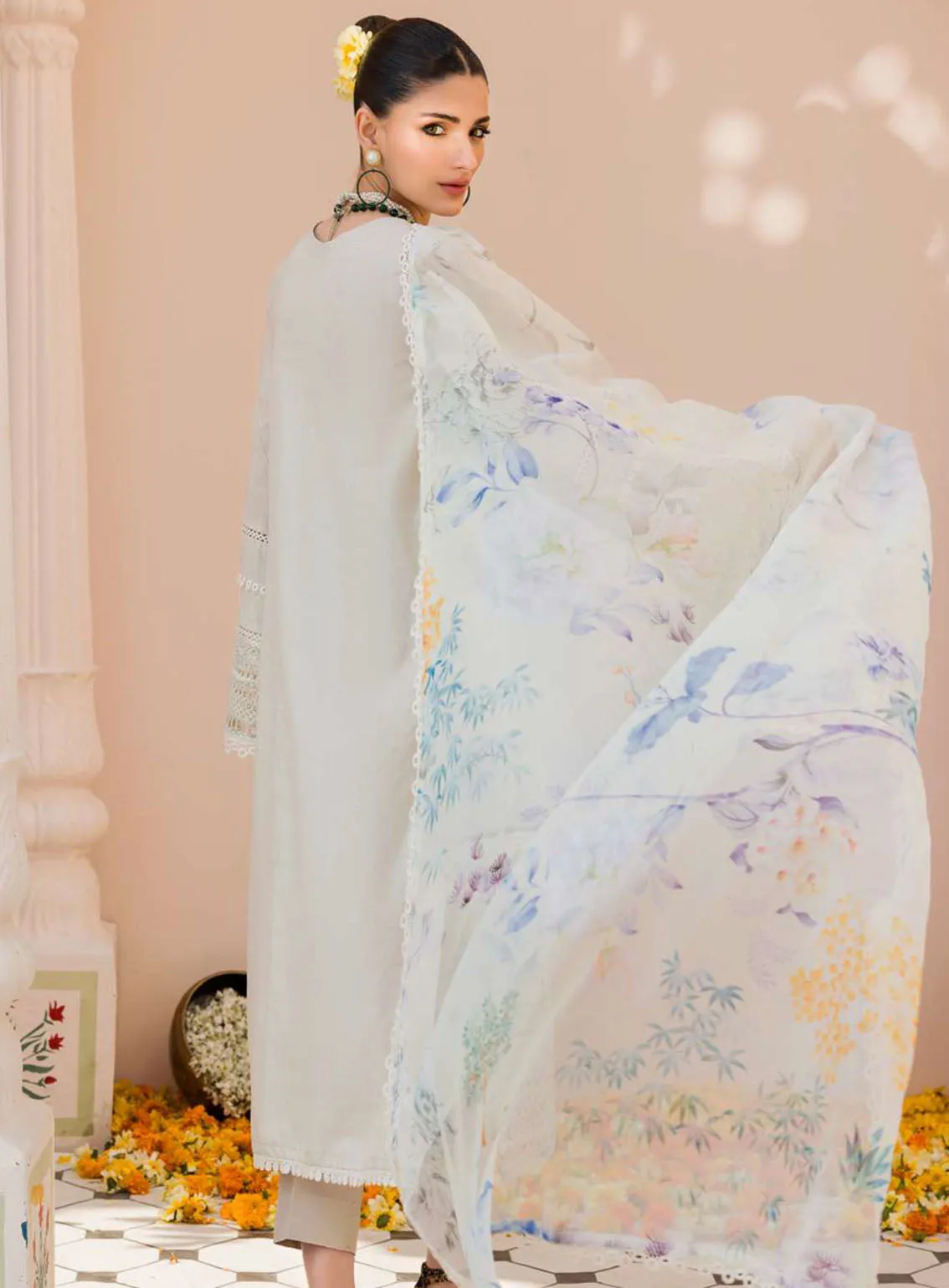 Amal By Motifz Digital Embroidered Lawn 3 Piece Unstitched Suit MT24A 4629-INARA