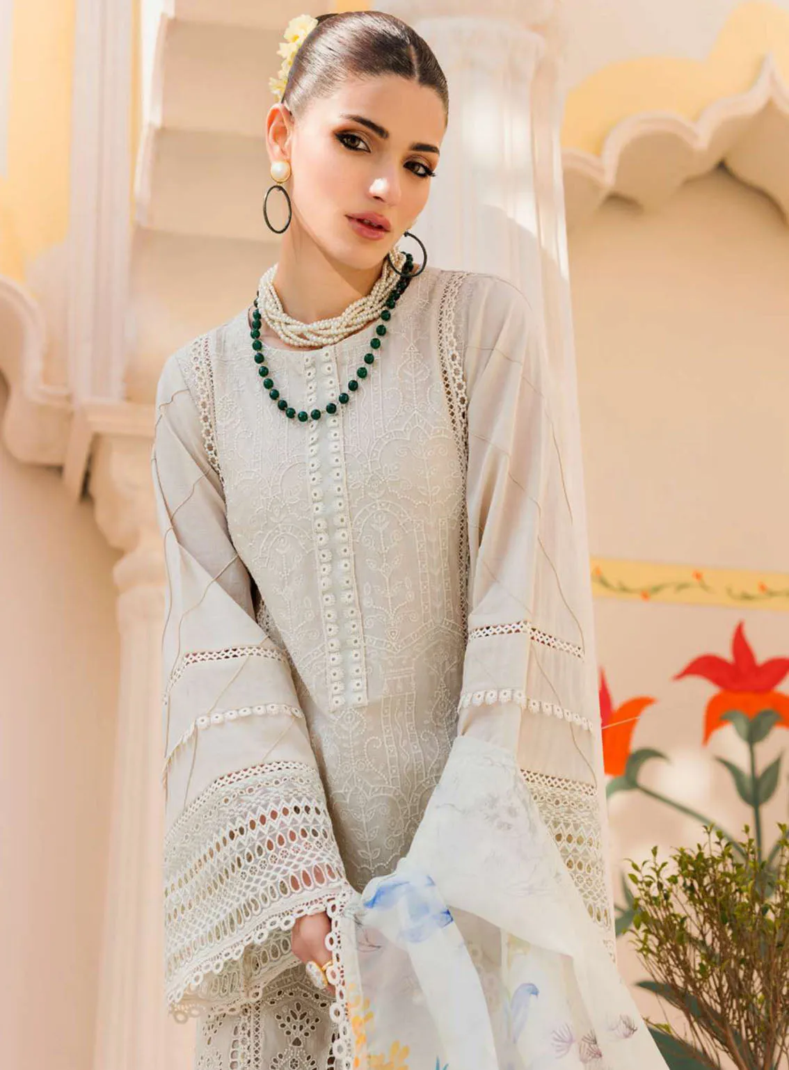 Amal By Motifz Digital Embroidered Lawn 3 Piece Unstitched Suit MT24A 4629-INARA
