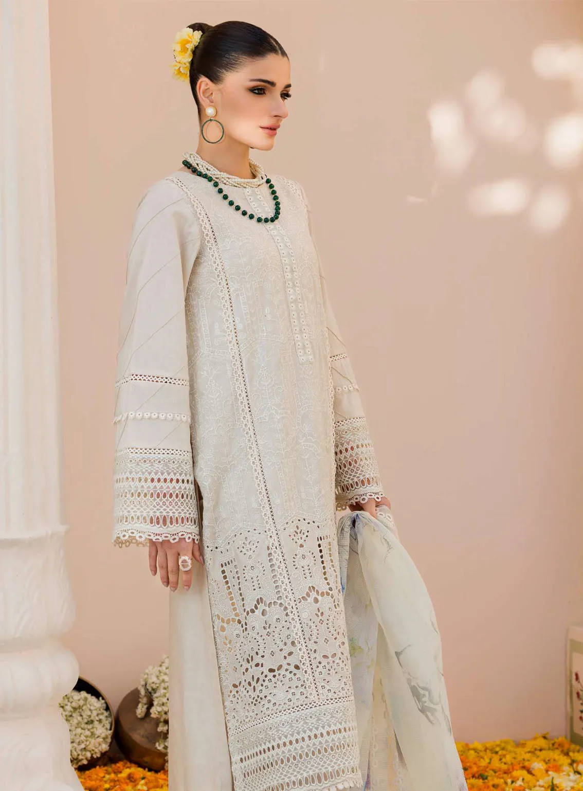 Amal By Motifz Digital Embroidered Lawn 3 Piece Unstitched Suit MT24A 4629-INARA
