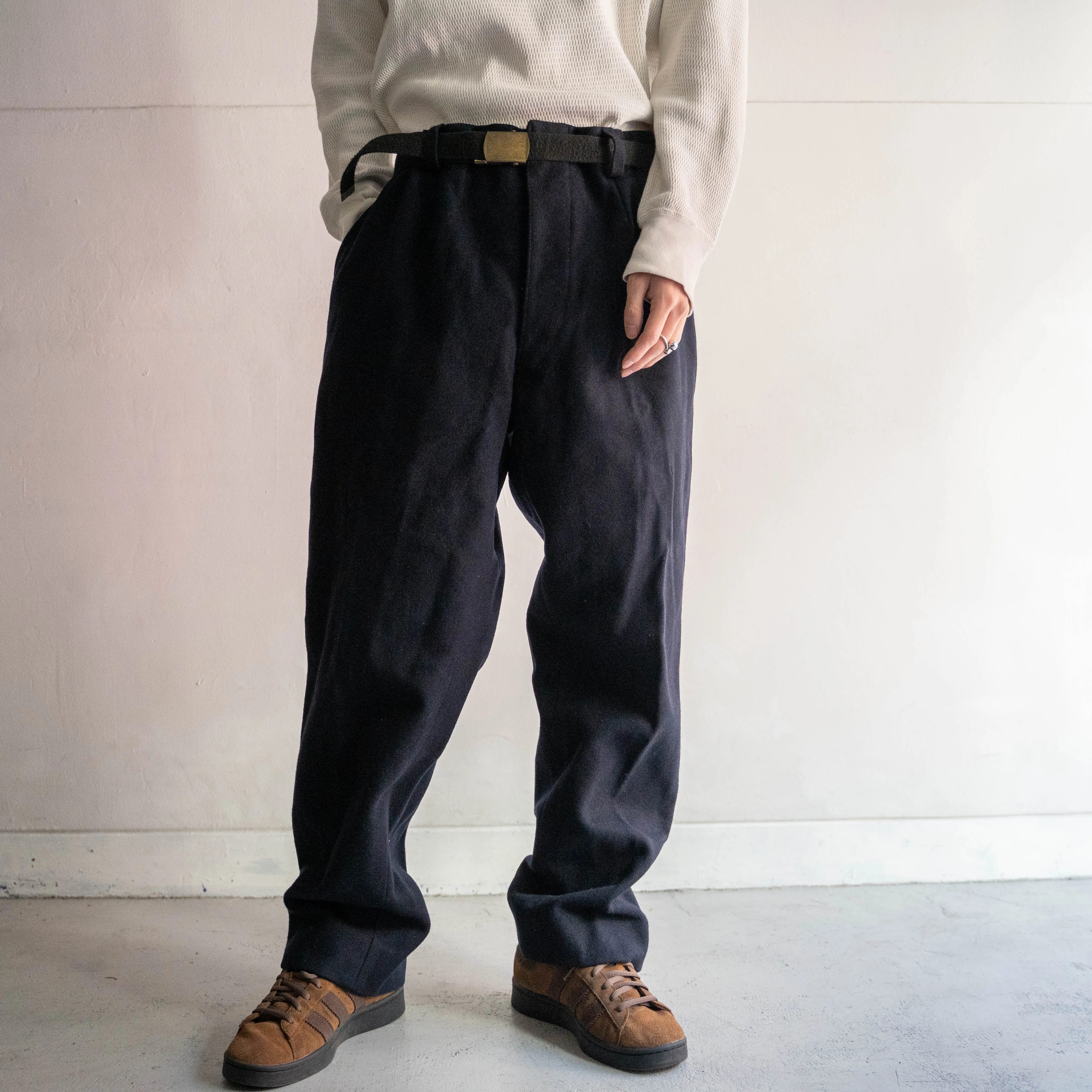 around 1960s France navy wool pants