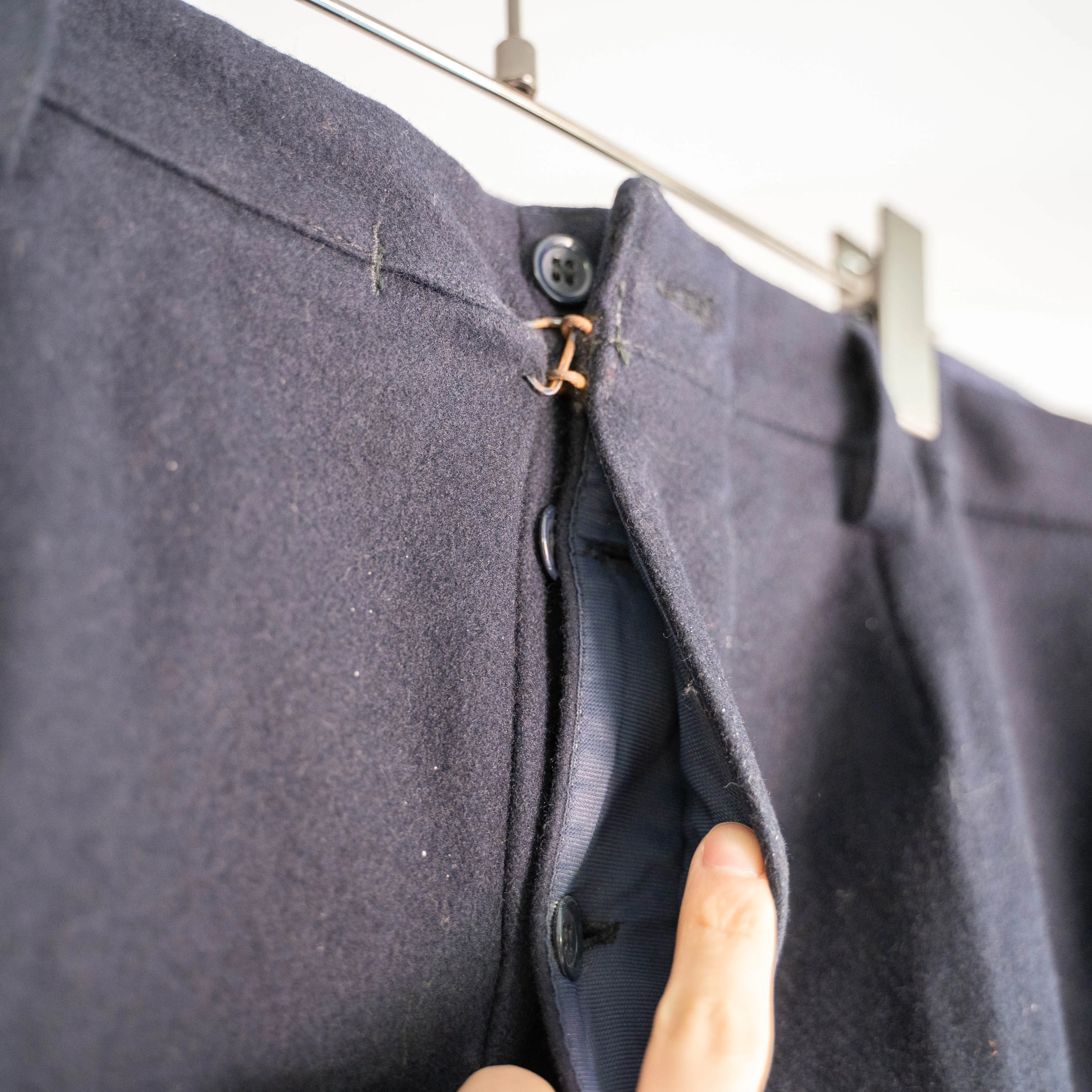 around 1960s France navy wool pants