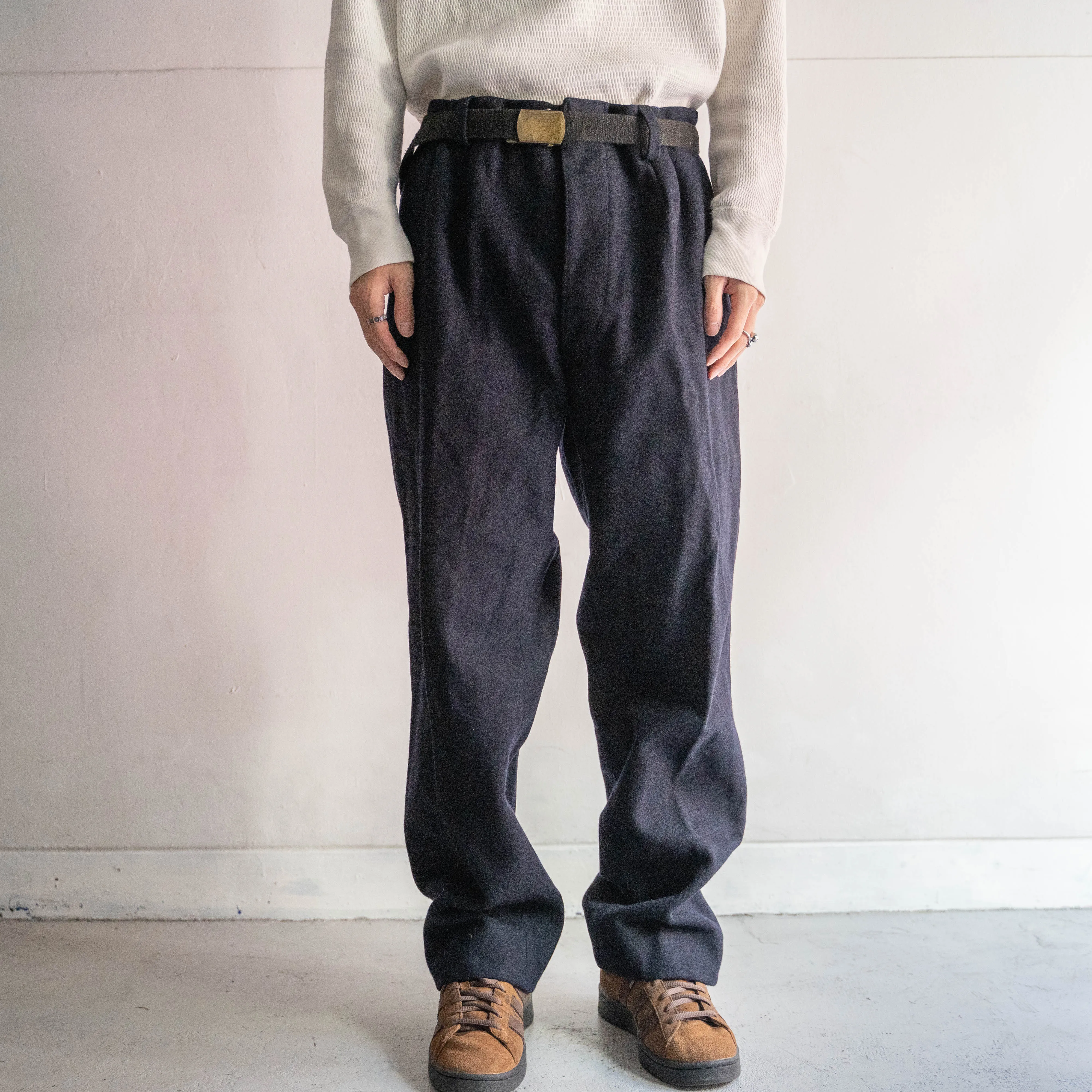 around 1960s France navy wool pants