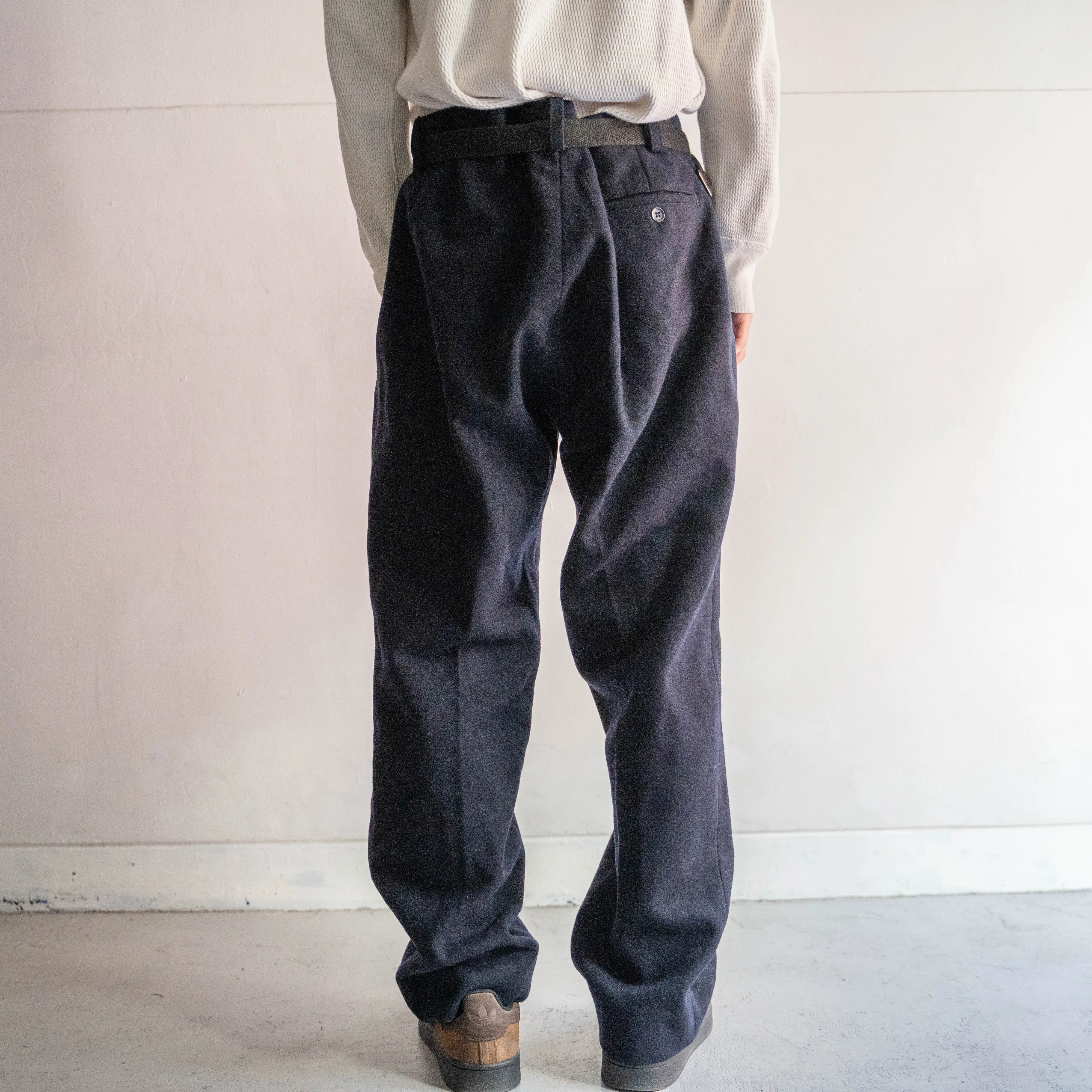 around 1960s France navy wool pants
