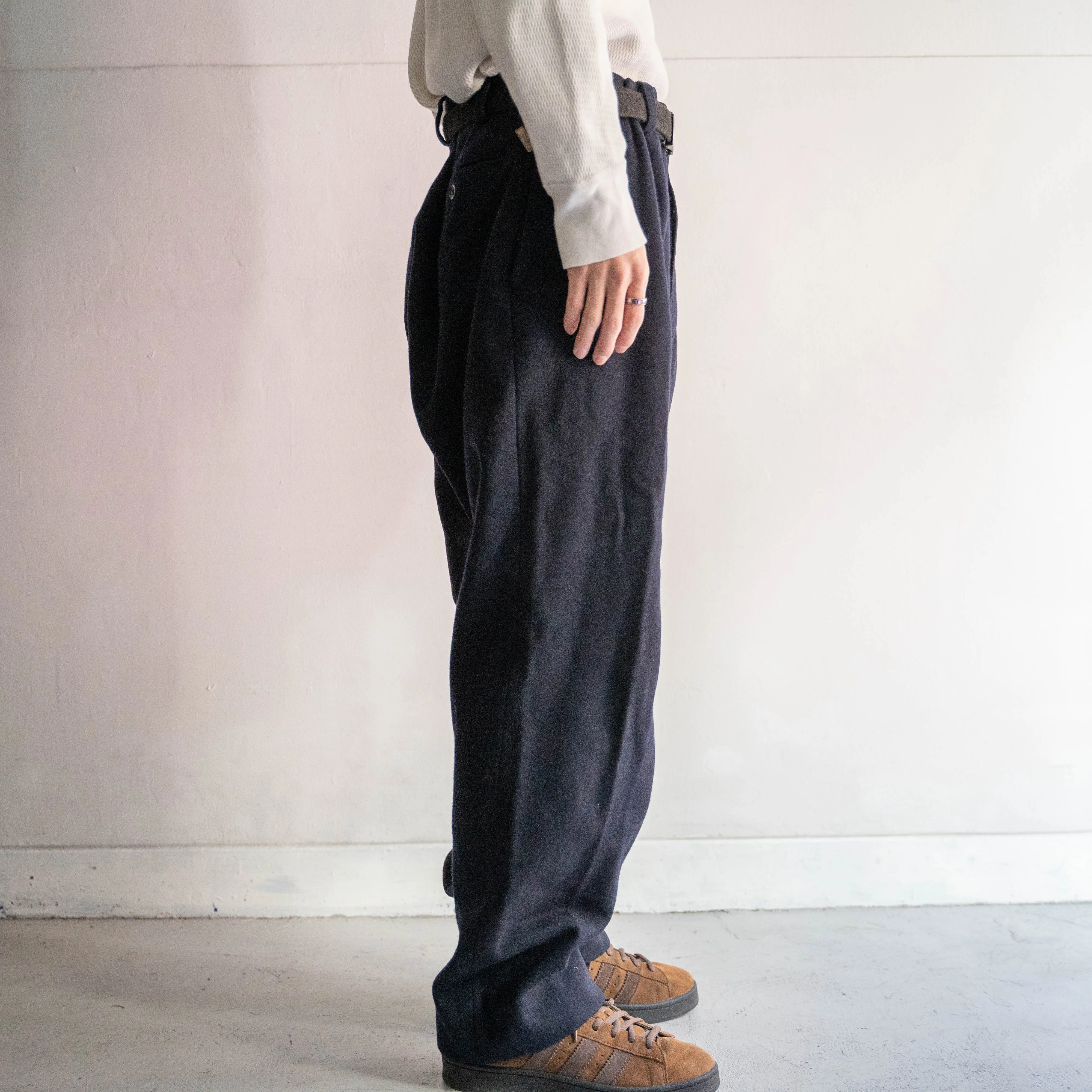 around 1960s France navy wool pants
