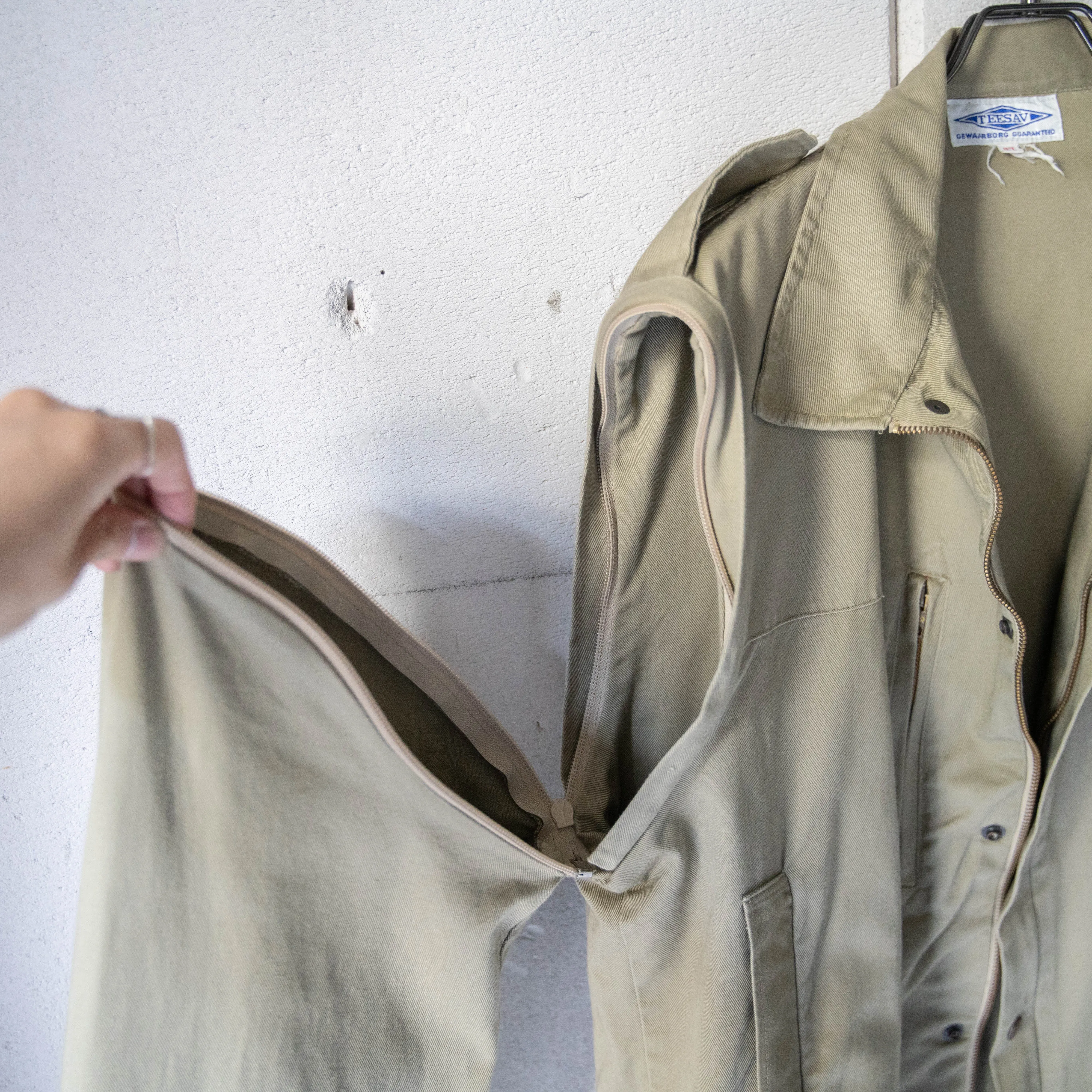 around 1980s Europe detachable sleeve cotton jacket