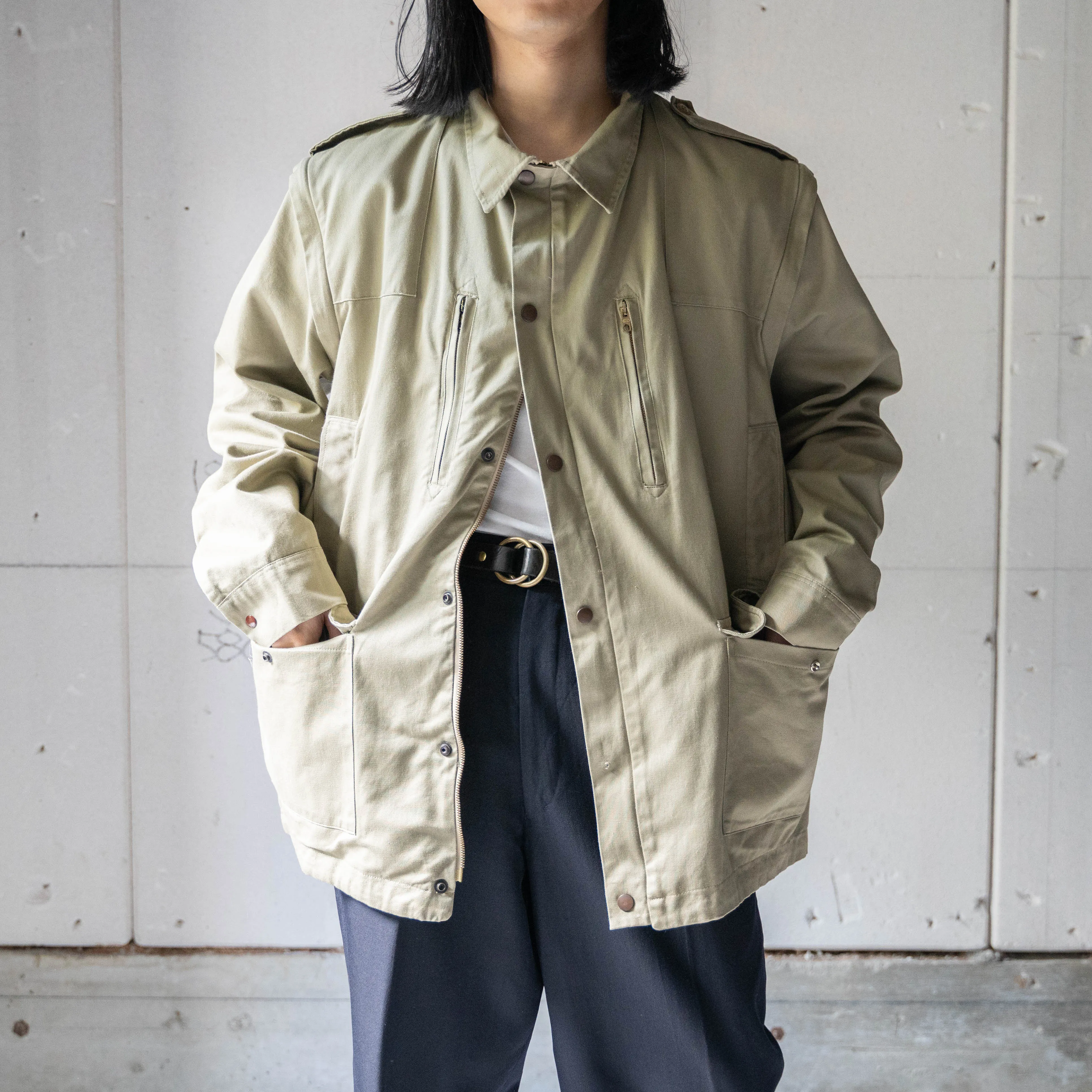 around 1980s Europe detachable sleeve cotton jacket