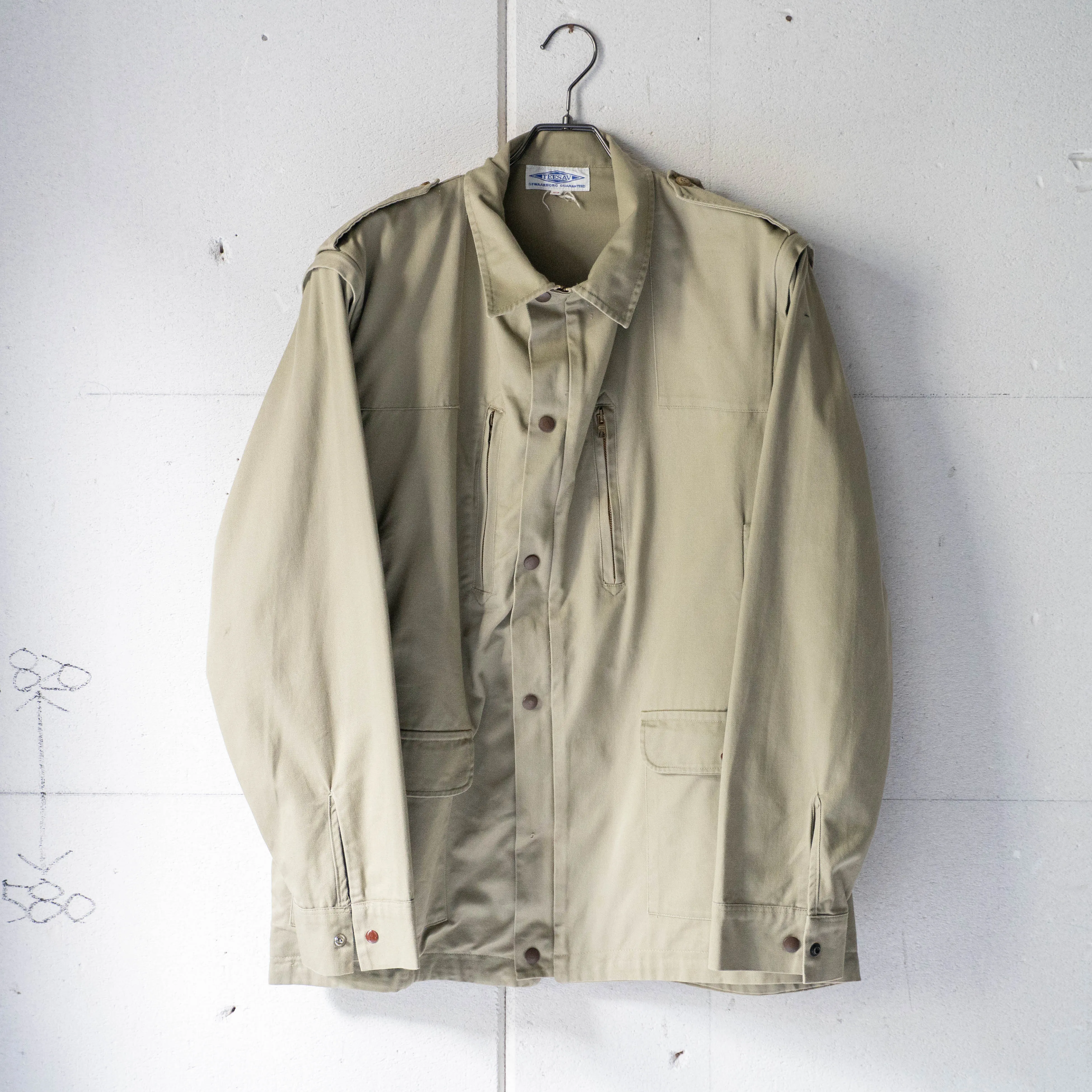 around 1980s Europe detachable sleeve cotton jacket
