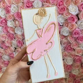 BALLERINA HAND PAINTED WOOD BLOCK 3X7