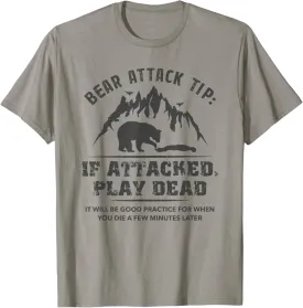 Bear Attack Tip Camping Hiking Travel Adventure Vintage T-Shirt