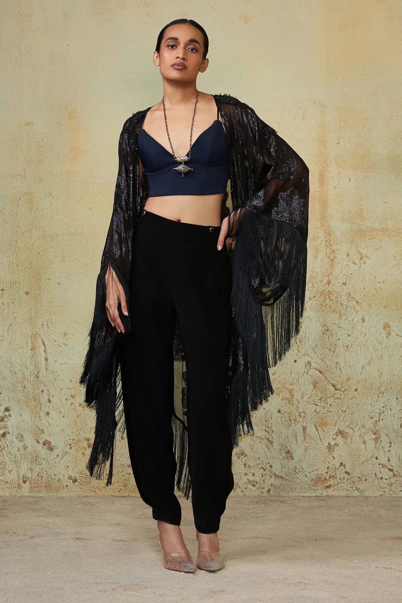 Black Fringe Duster