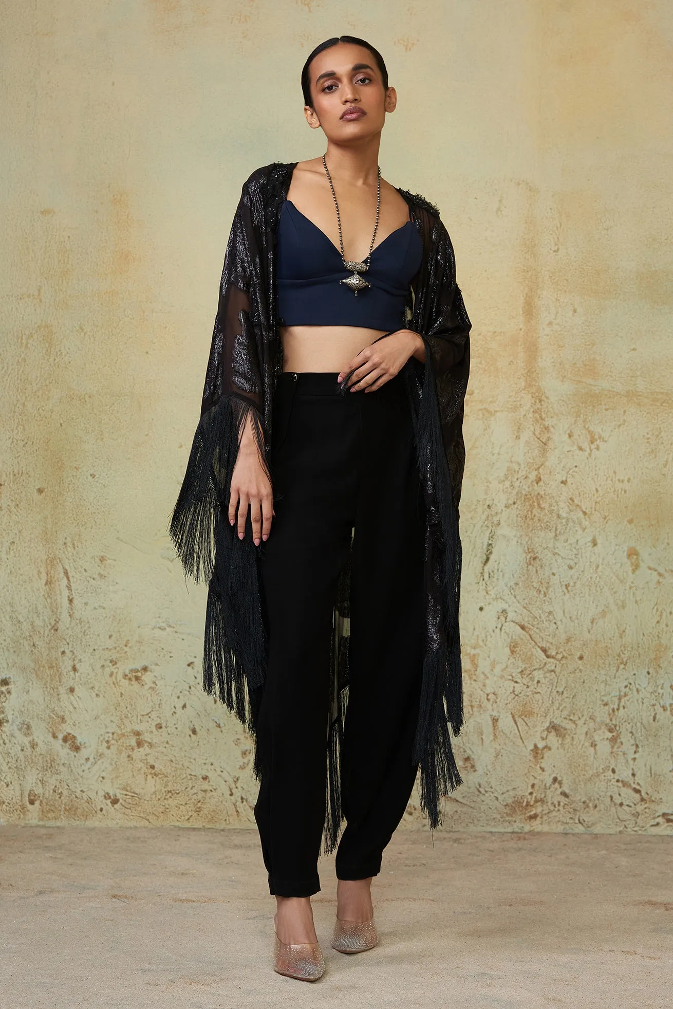 Black Fringe Duster