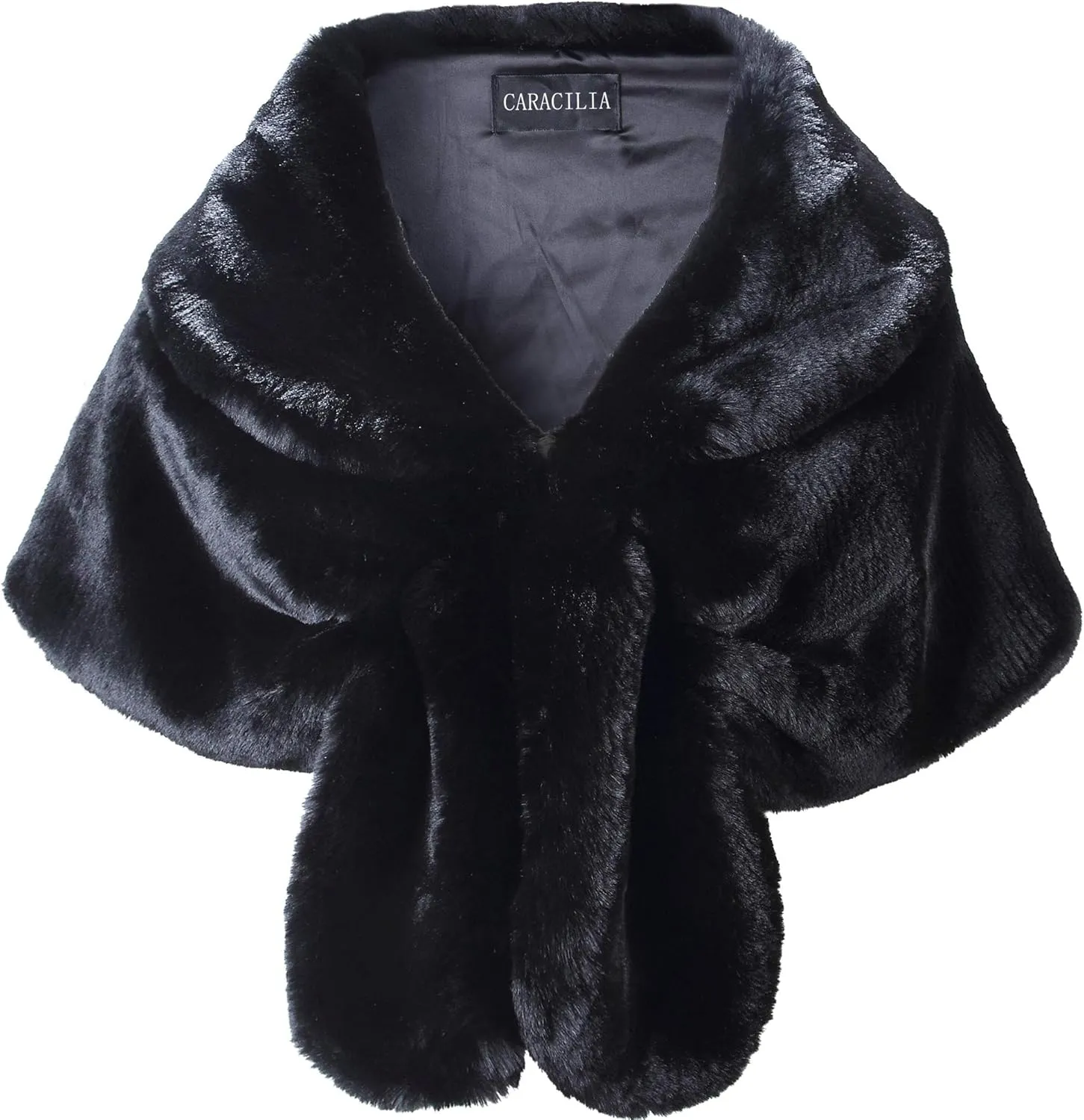 Caracilia Faux Fur Shawl Wrap Stole Shrug Winter Bridal Wedding Cover Up