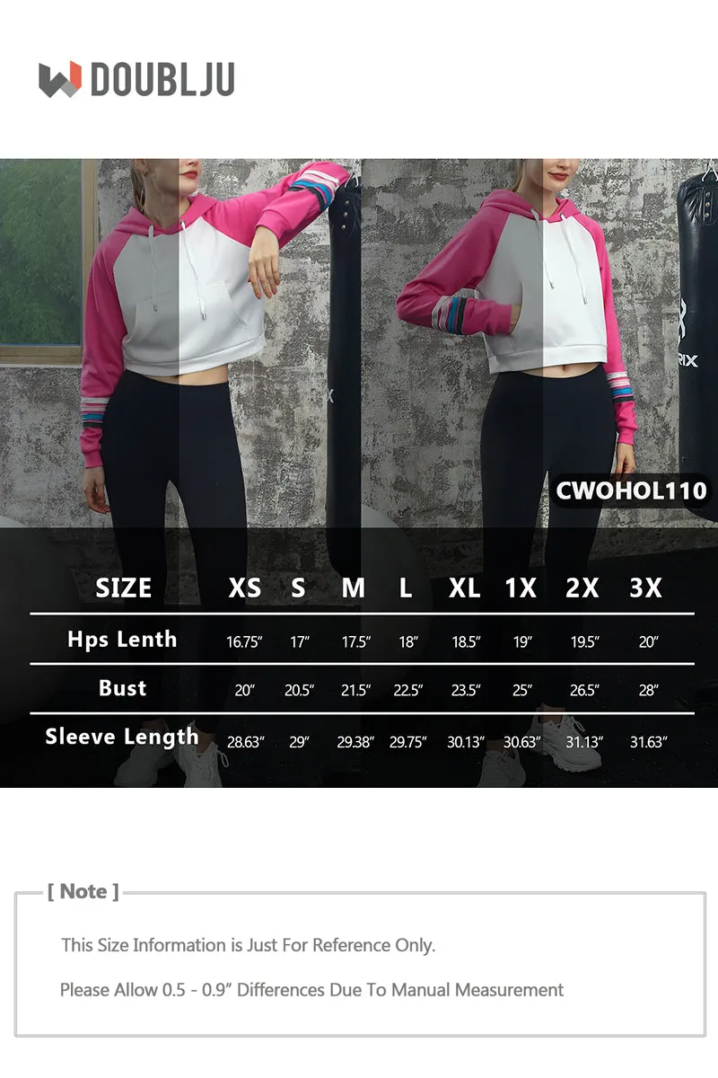 CASUAL LONG SLEEVE CROP TOPS PULLOVER HOODIE SWEATSHIRTS
