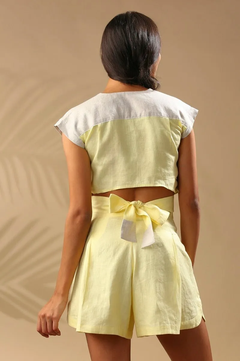 Cider V Neck Top - Yellow
