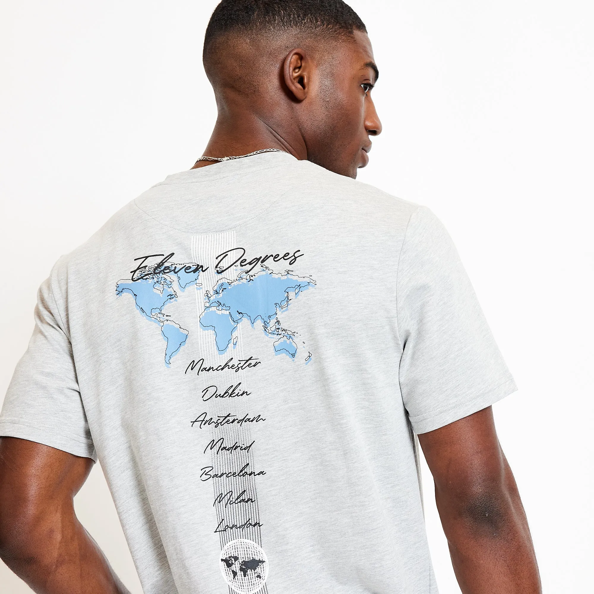 City Map Graphic T-Shirt - Grey Marl