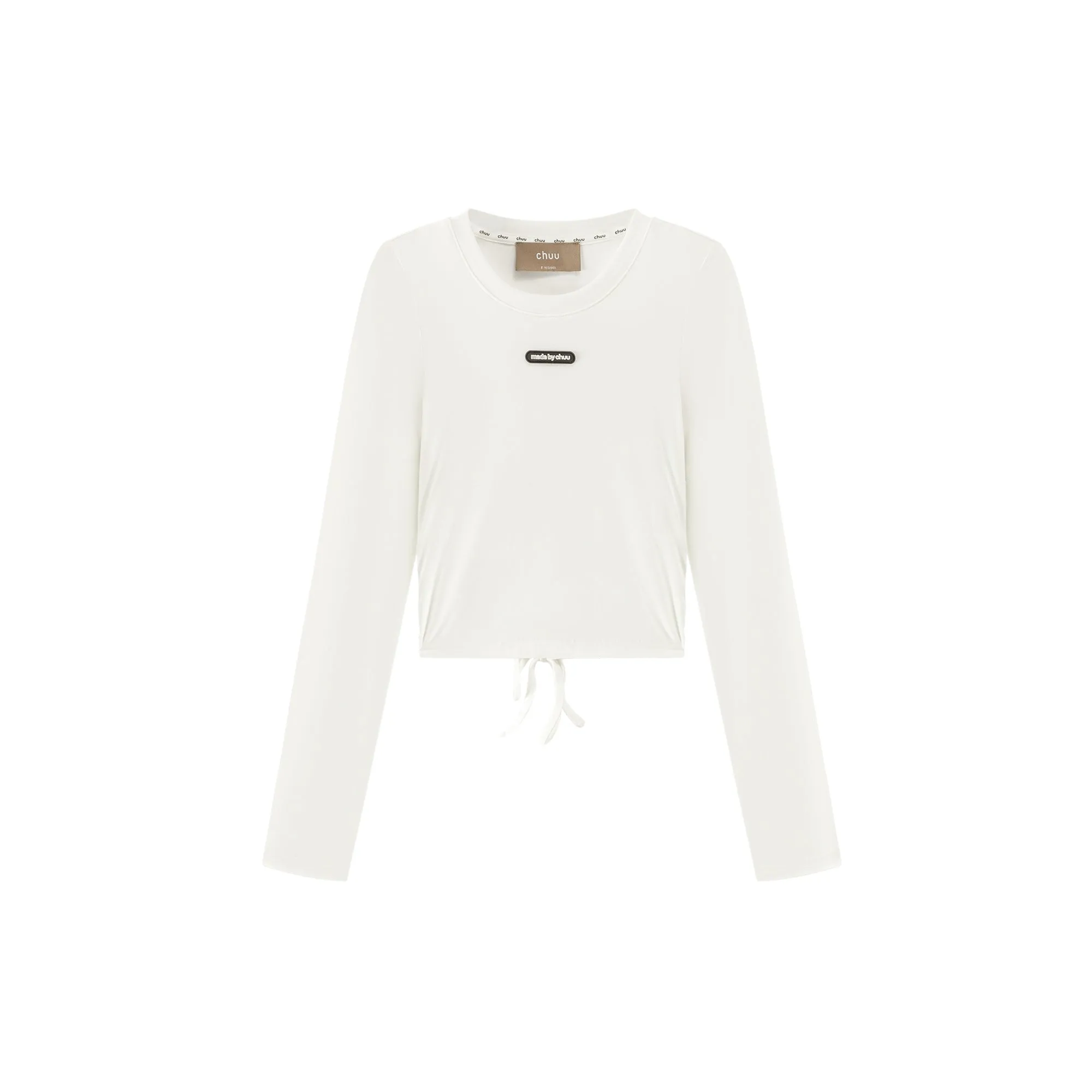 Color Back Wrap Long-Sleeved Top