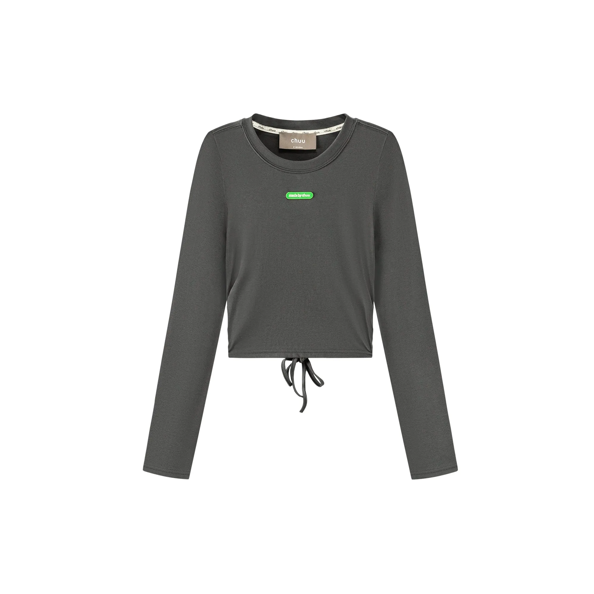 Color Back Wrap Long-Sleeved Top