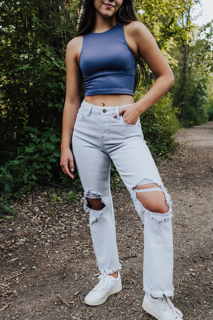 Conrad Distressed Straight Jeans