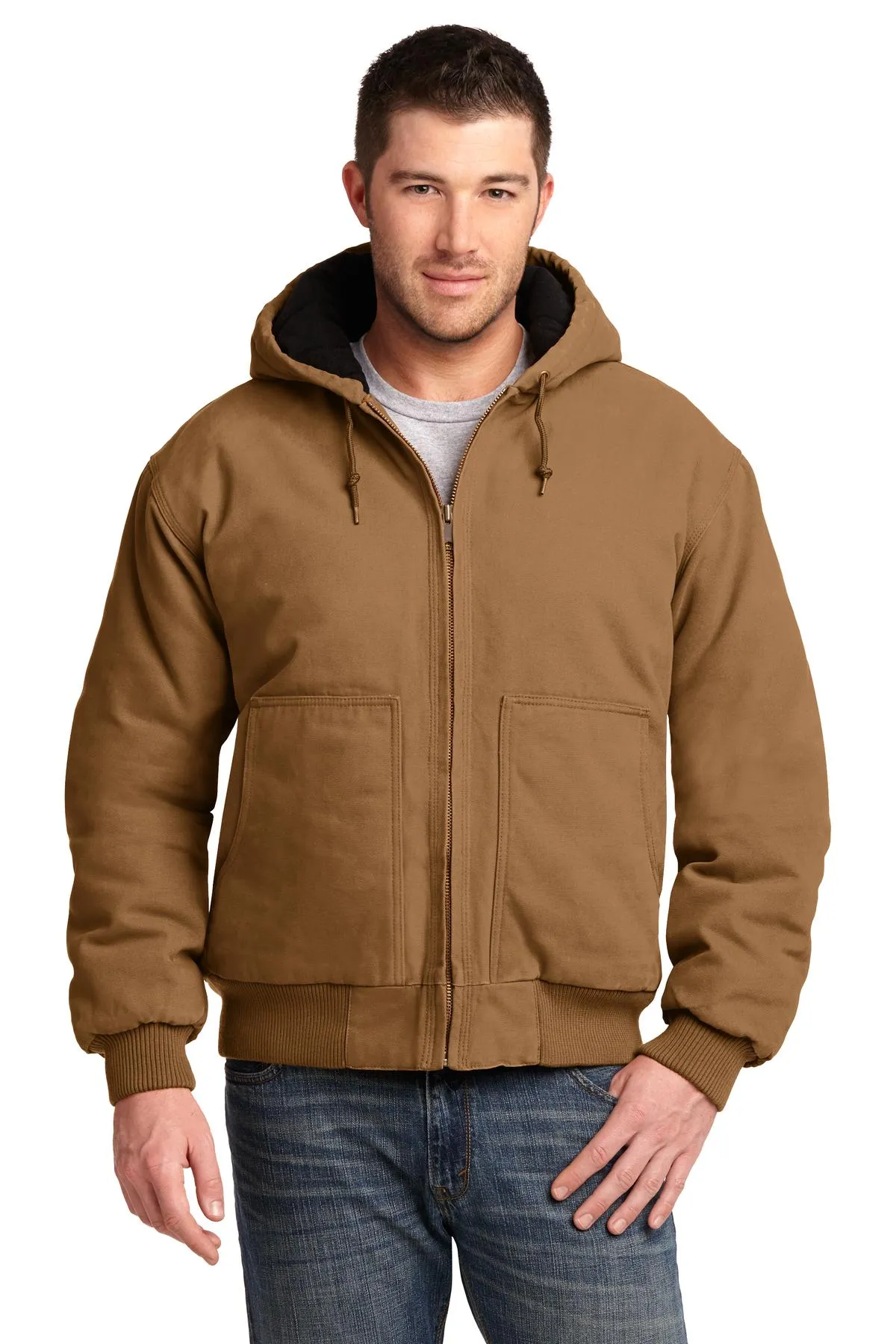 CornerStone Washed Duck Cloth Insulated Hooded Work Jacket