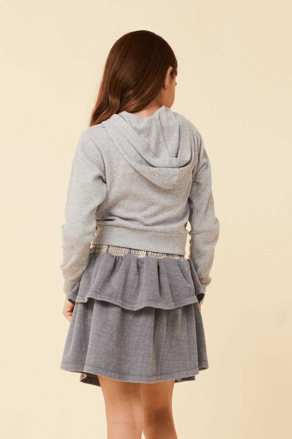 Crop Zip Up Thermal Hoodie