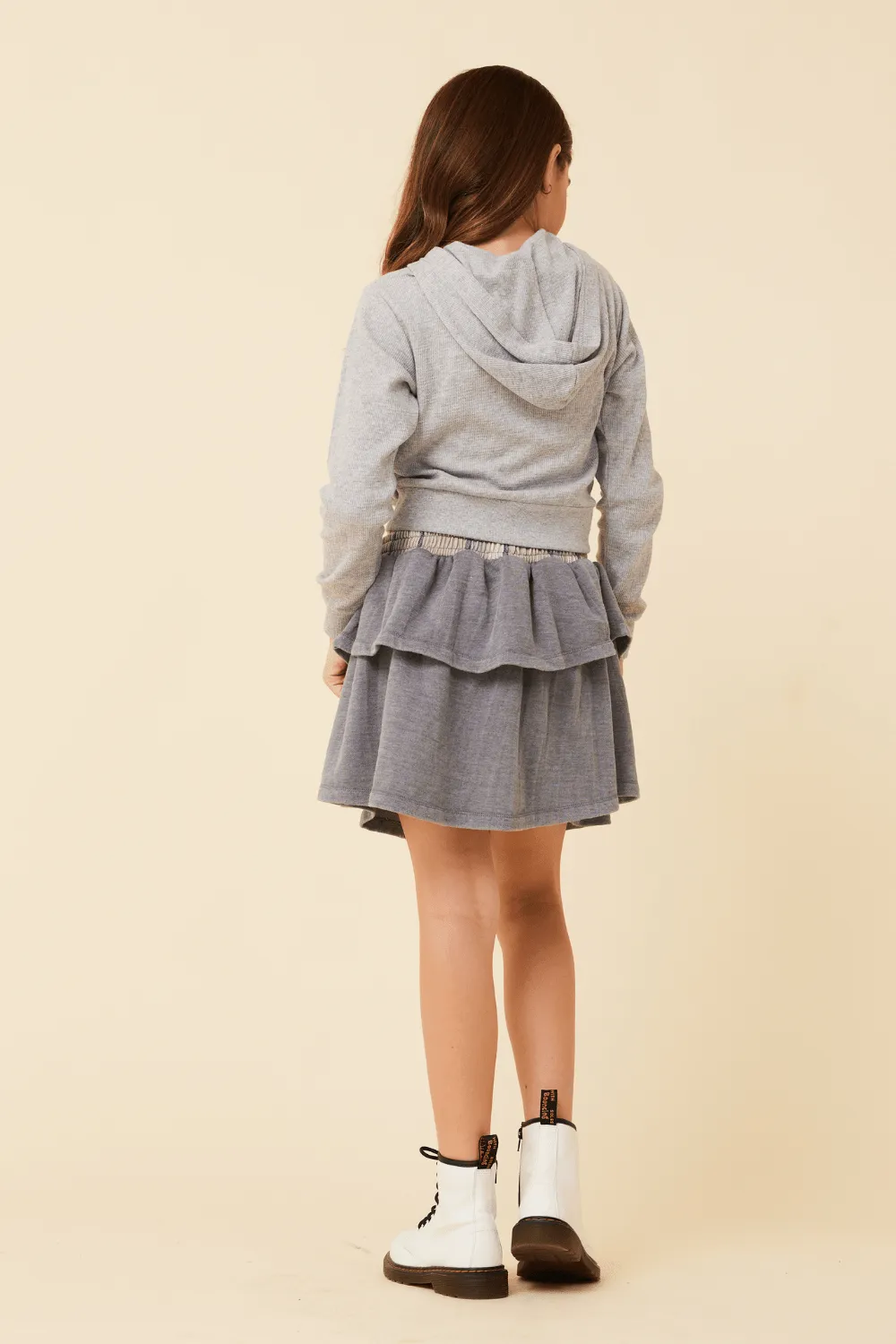 Crop Zip Up Thermal Hoodie