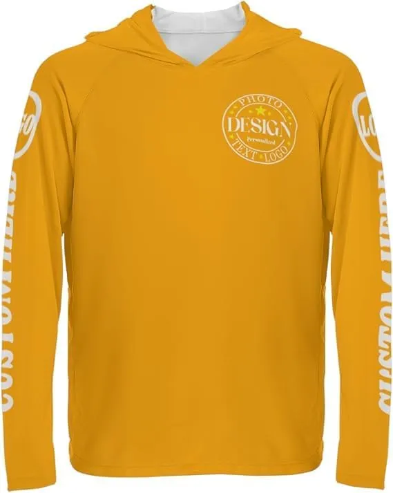 Custom Personalized Sun Protection Hoodie UV Shirt for Men Women, Customized UPF 50  Long Sleeve Tshirts Gifts
