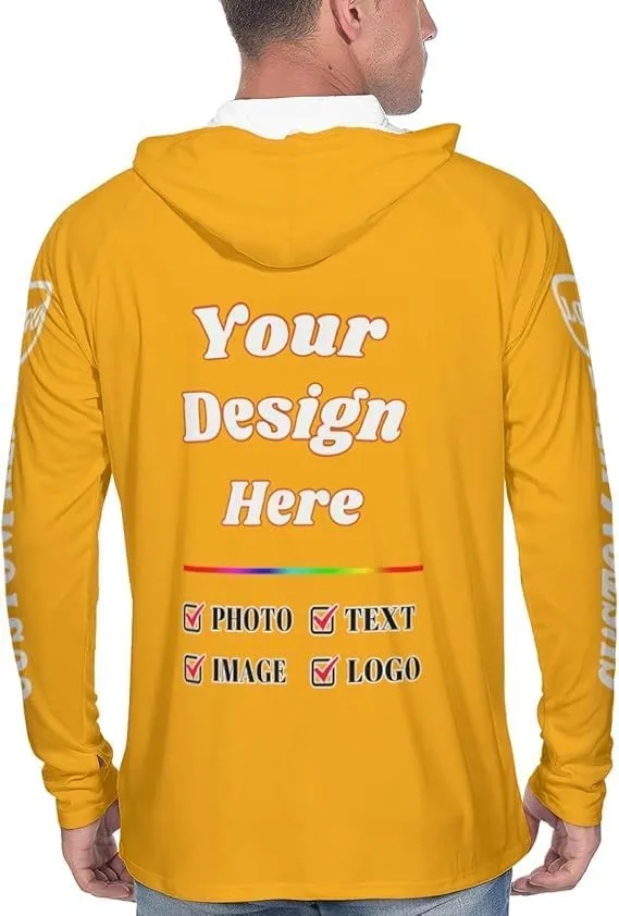 Custom Personalized Sun Protection Hoodie UV Shirt for Men Women, Customized UPF 50  Long Sleeve Tshirts Gifts
