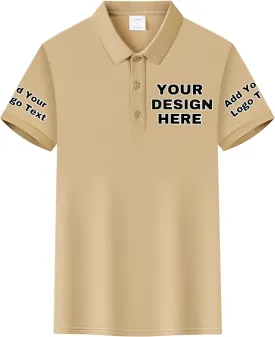 Custom Polo Shirt for Men, Personalize Golf Polo Shirt with Text and Logo