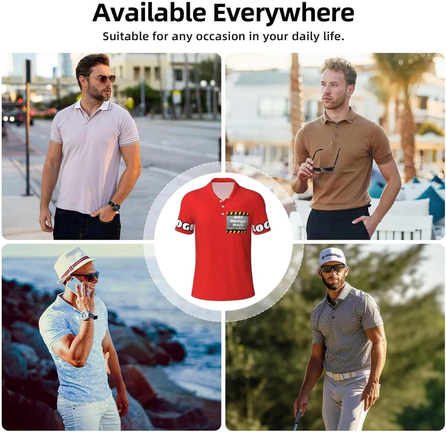 Custom Polo Shirt for Men Women Design Your Own Printed Front Back and Sleeve Personalized with Logo & Text