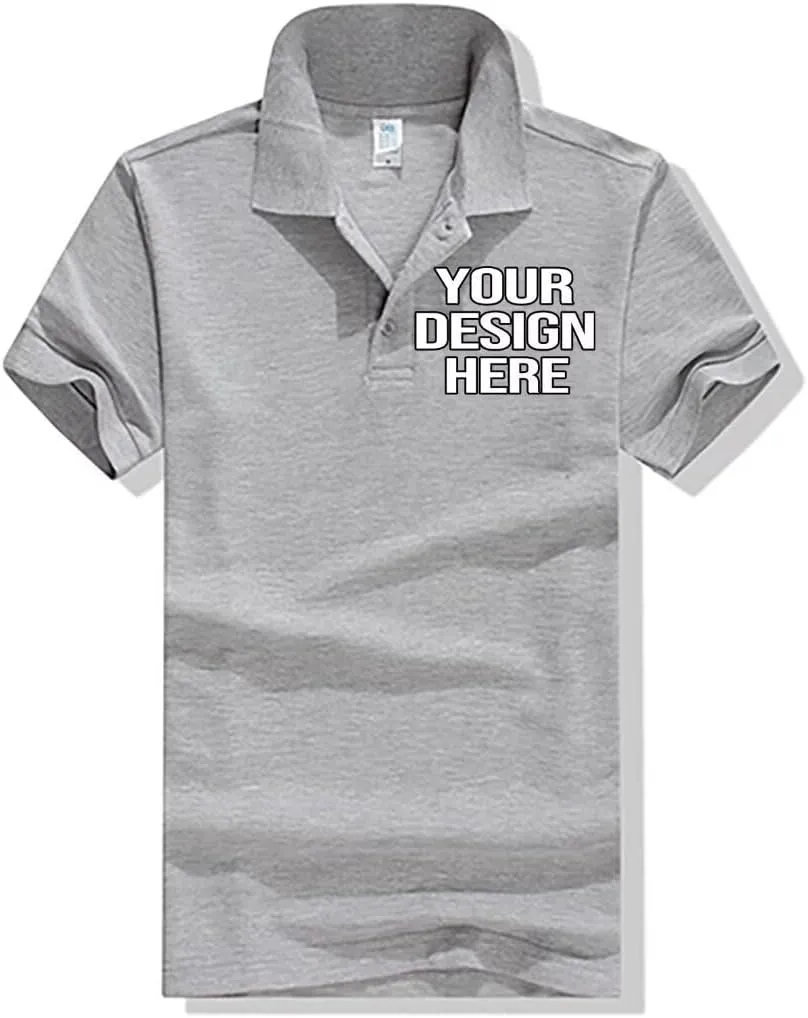 Custom Polo Shirt for Men Women, Personalize Golf Polo Shirt with Text and Logo