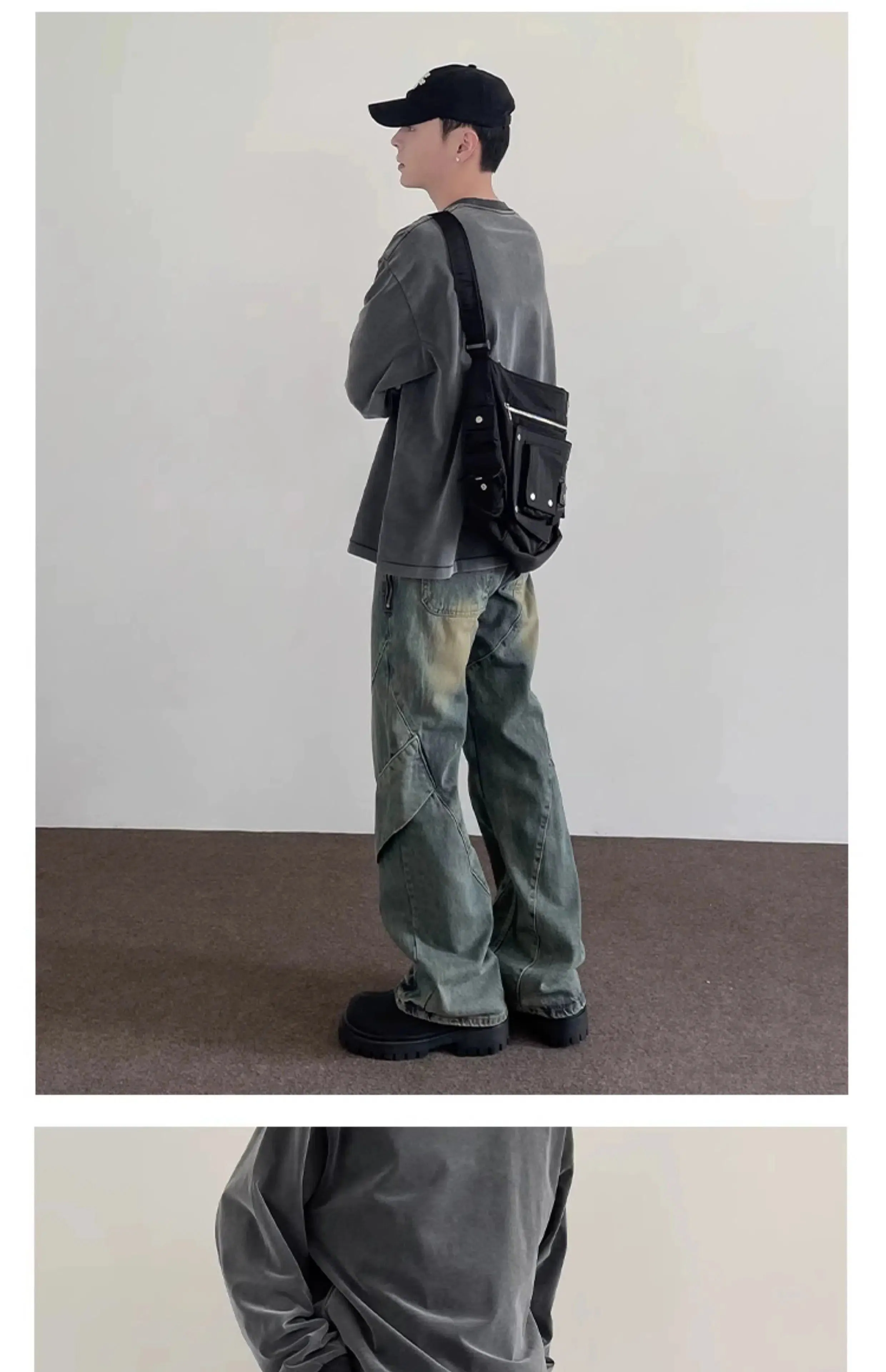 Distressed Spliced Detail Jeans
