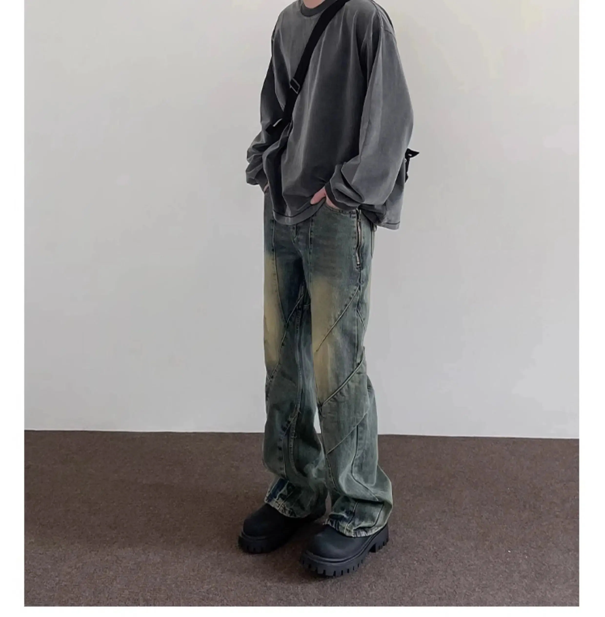 Distressed Spliced Detail Jeans