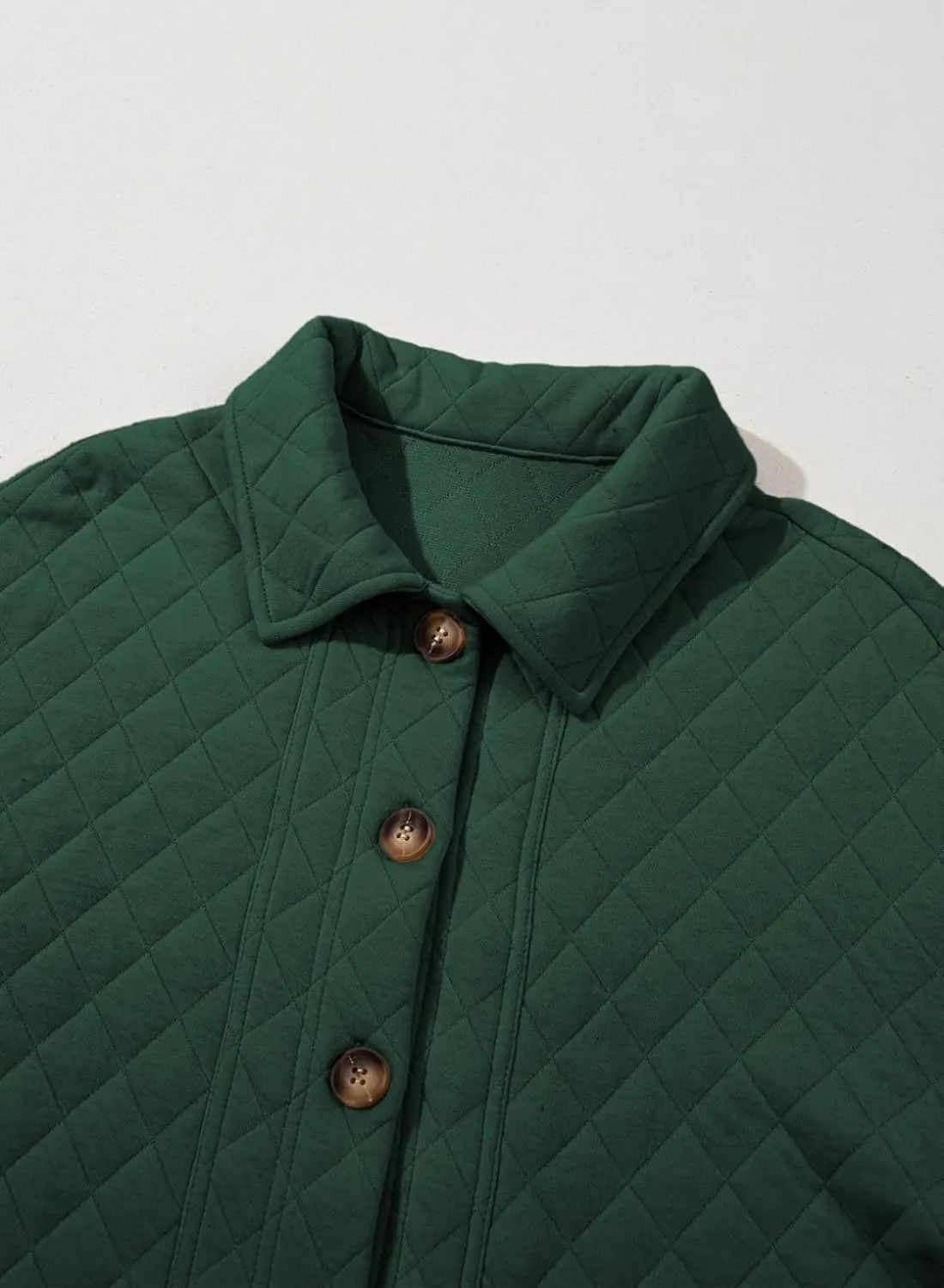 Dokotoo Casual Quilted Jackets for Women Button Down Collared Long Sleeve Shirts Spring Jackets with Pockets 2025