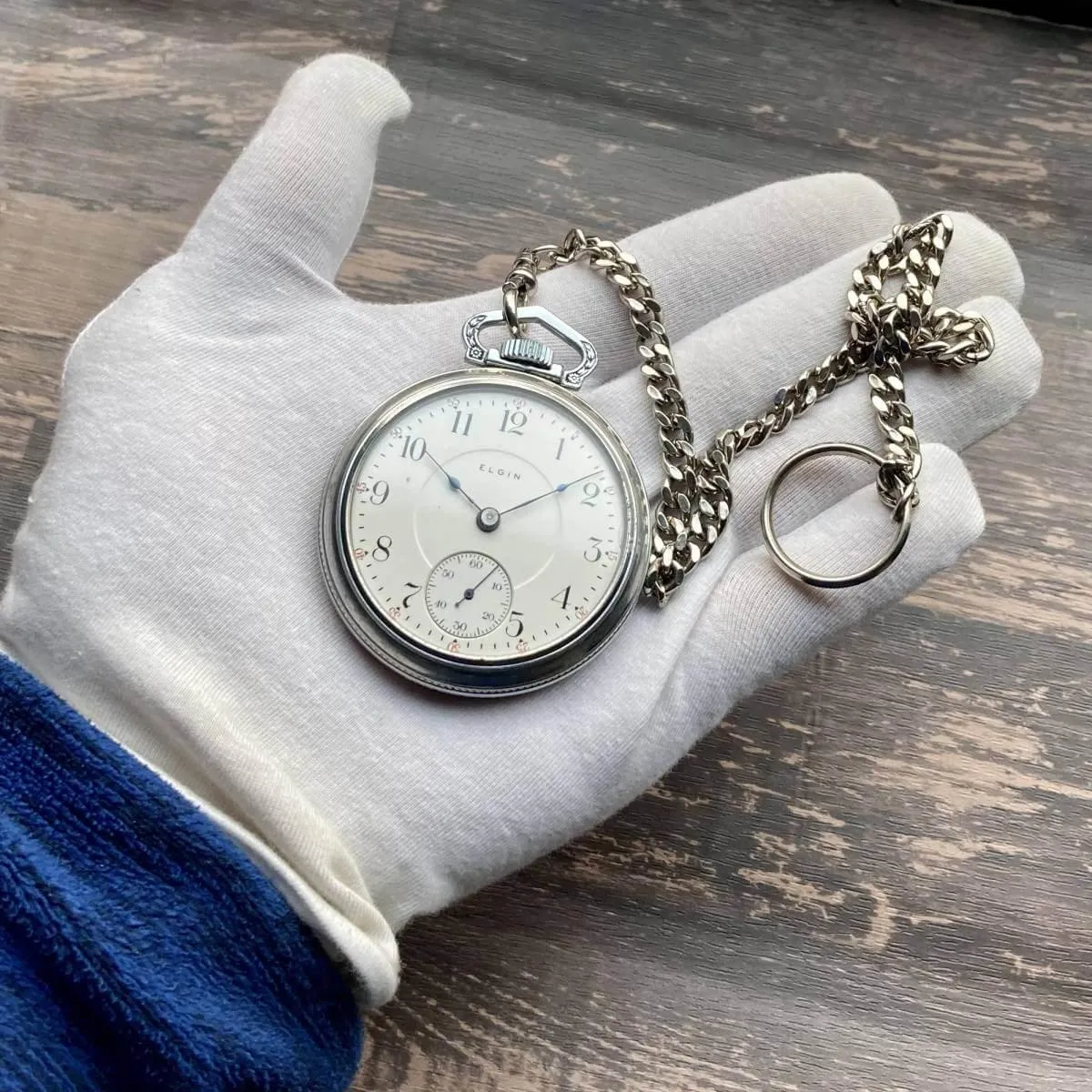Elgin Pocket Watch 1950s Antique Manual 53mm Vintage