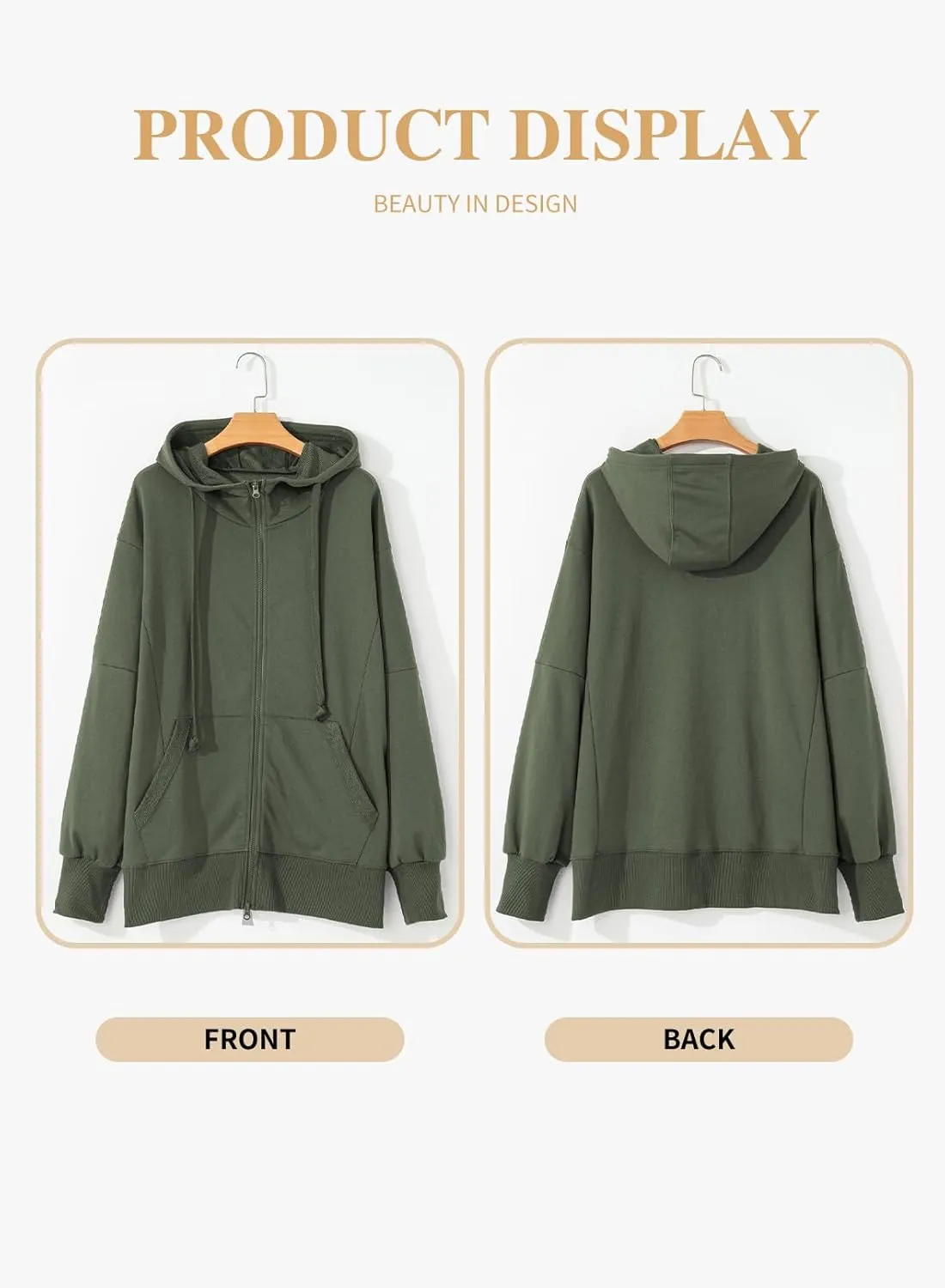 Eytino Women Plus Size Sweatshirts Long Sleeve Zip Up Oversized Casual Hoodies Jackets 2025 Fashion Fall Outfits(1X-5X)