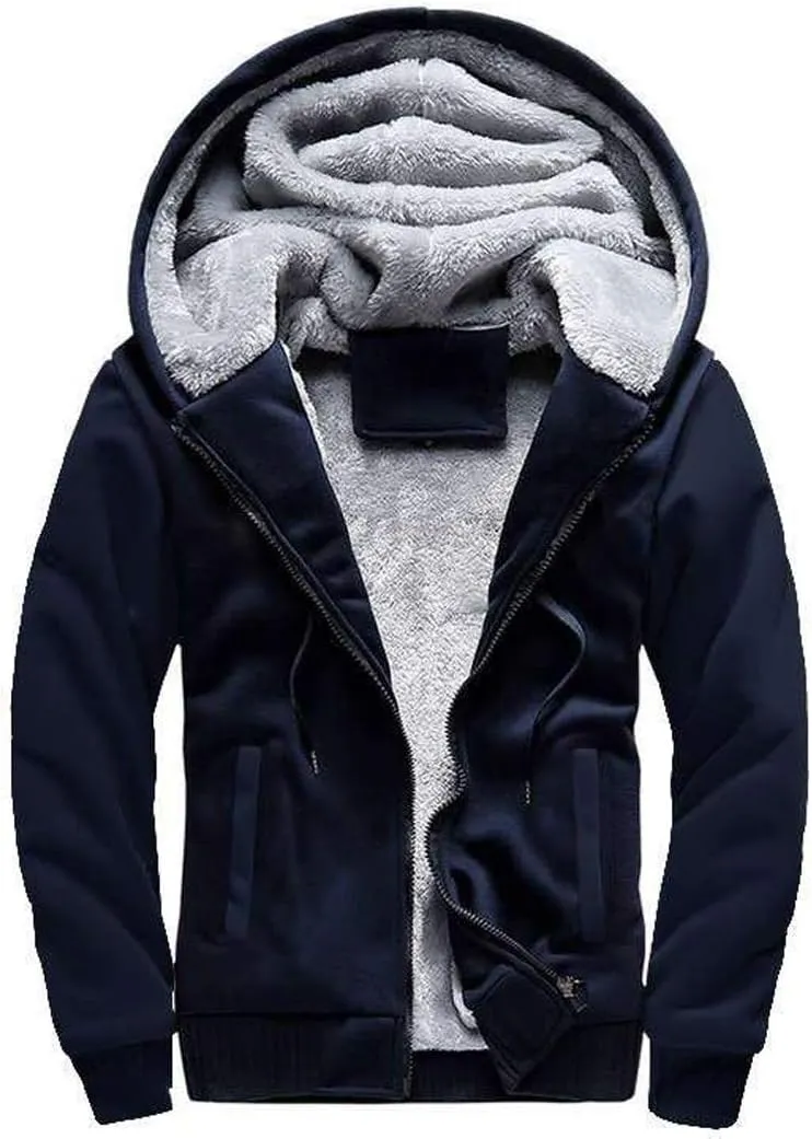 FOURSTEEDS Women's Solid Hooed Hoodies Thick Wool Lining Warm Winter Jacket Coats