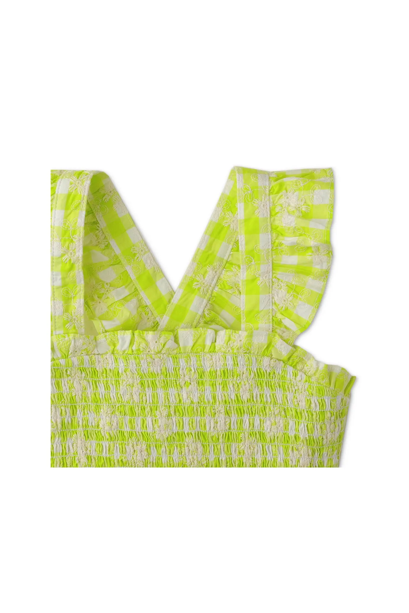 Gingersnaps Gingham Smocked Open-Back Top
