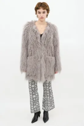 Grey Faux Fur Coat