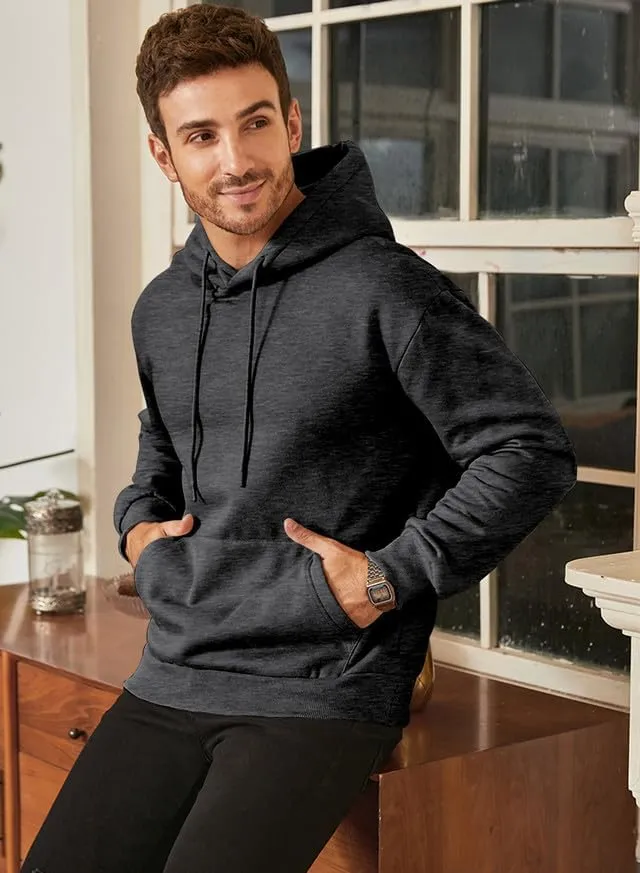 JMIERR Mens Casual Cotton Hooded Collar Drawstring Hoodies Pullover Sweatshirts Casual Long Sleeve Shirts