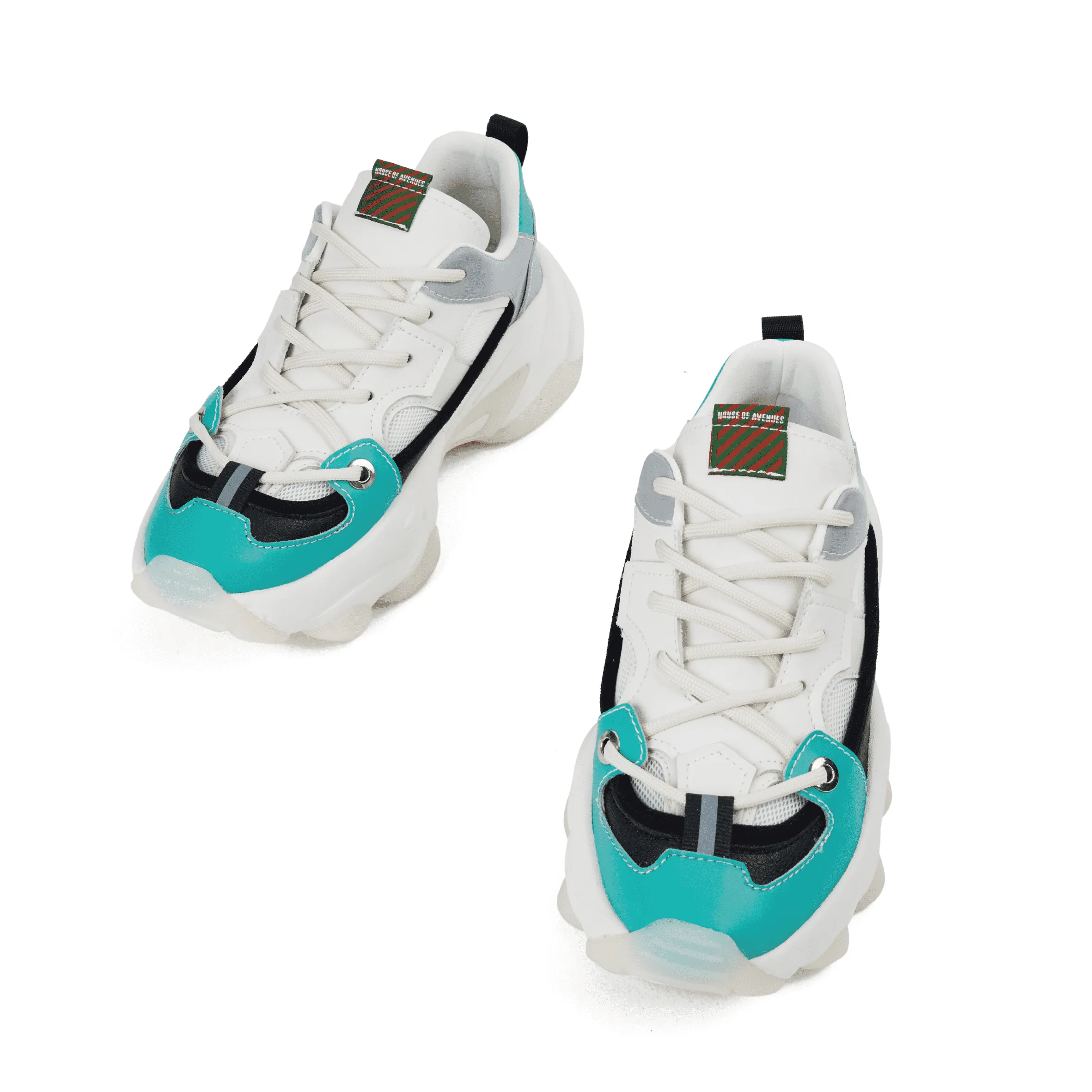 Ladies Color Block Chunky Sneaker 5519 White