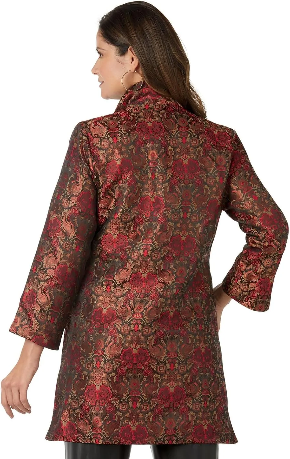Masseys Jacquard Open Front Jacket for Women