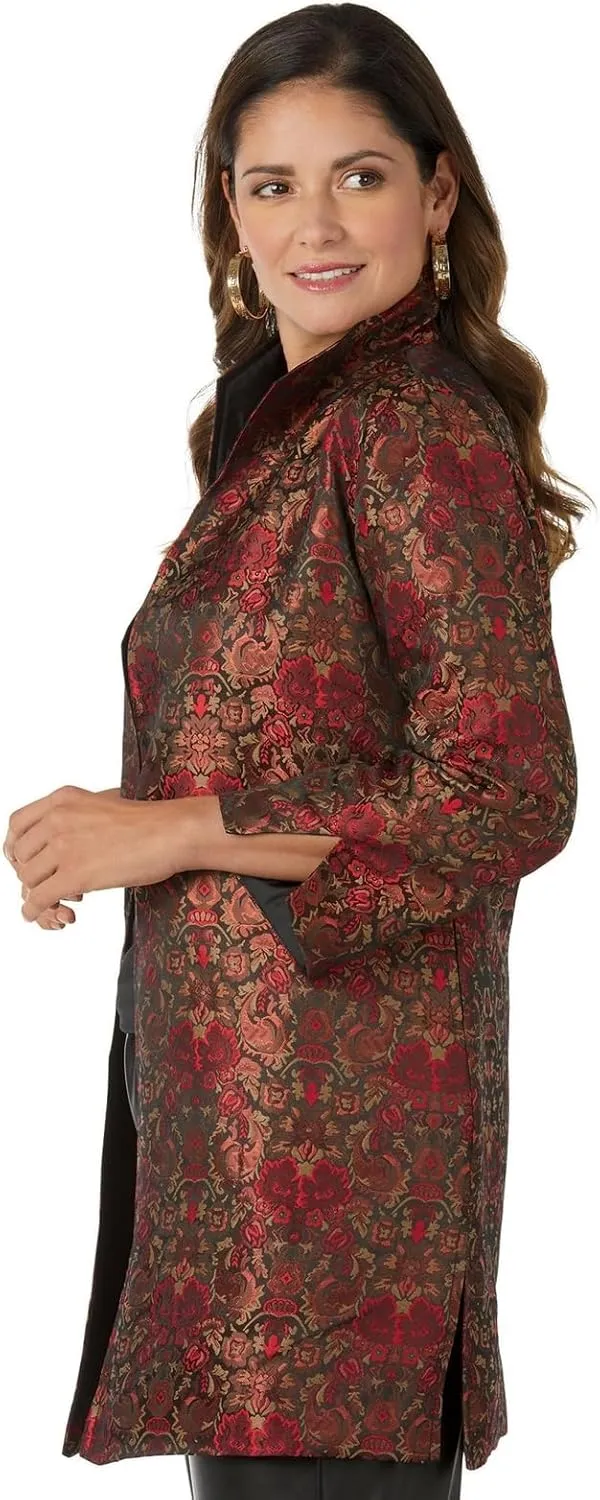 Masseys Jacquard Open Front Jacket for Women